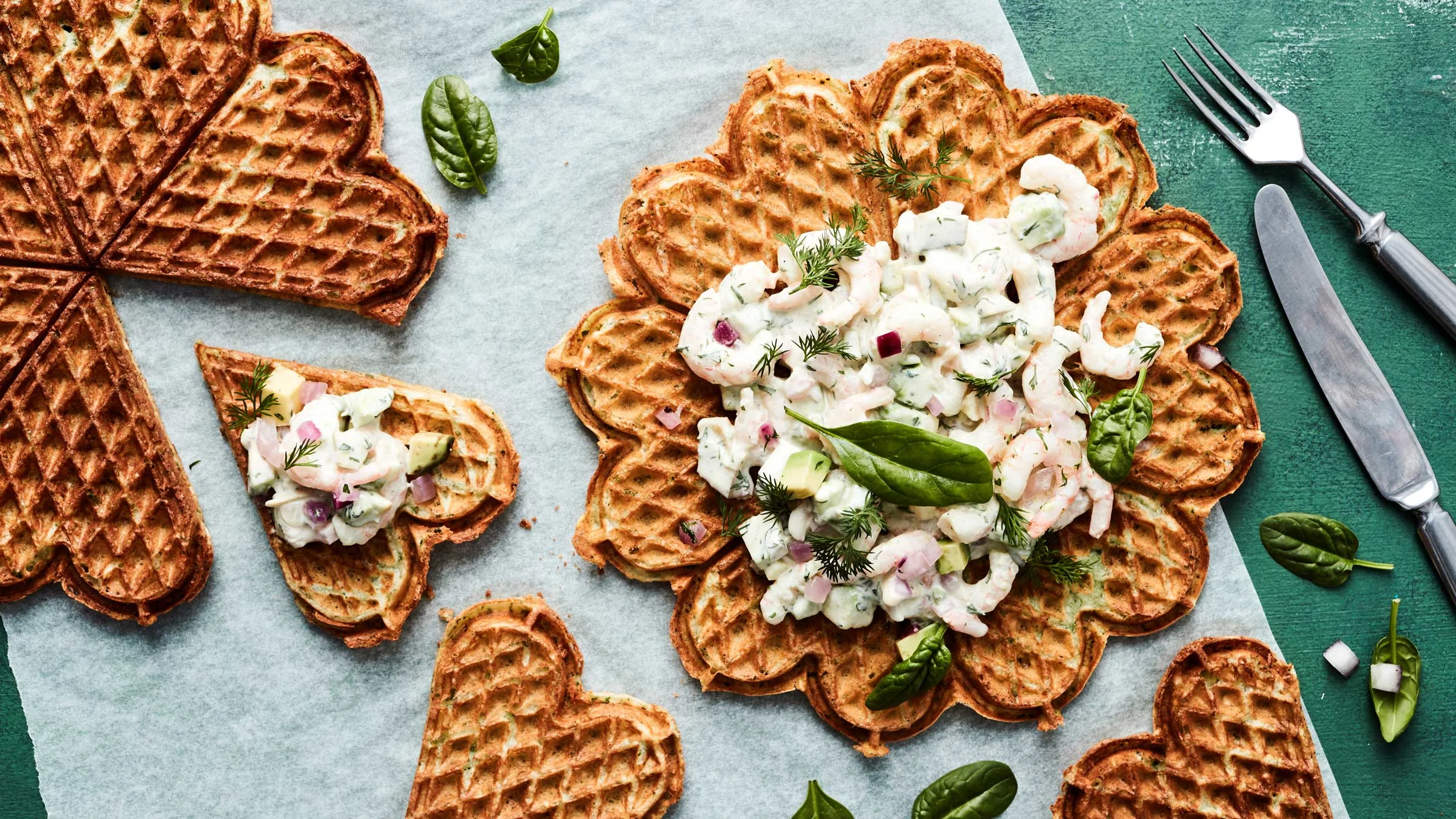 Herkulliset pinaattivohvelit