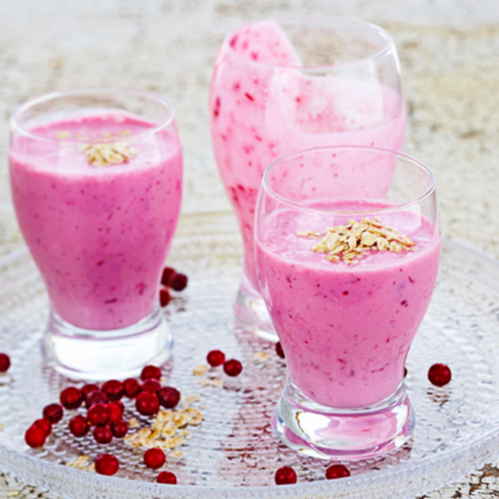Puolukka-kaurasmoothie