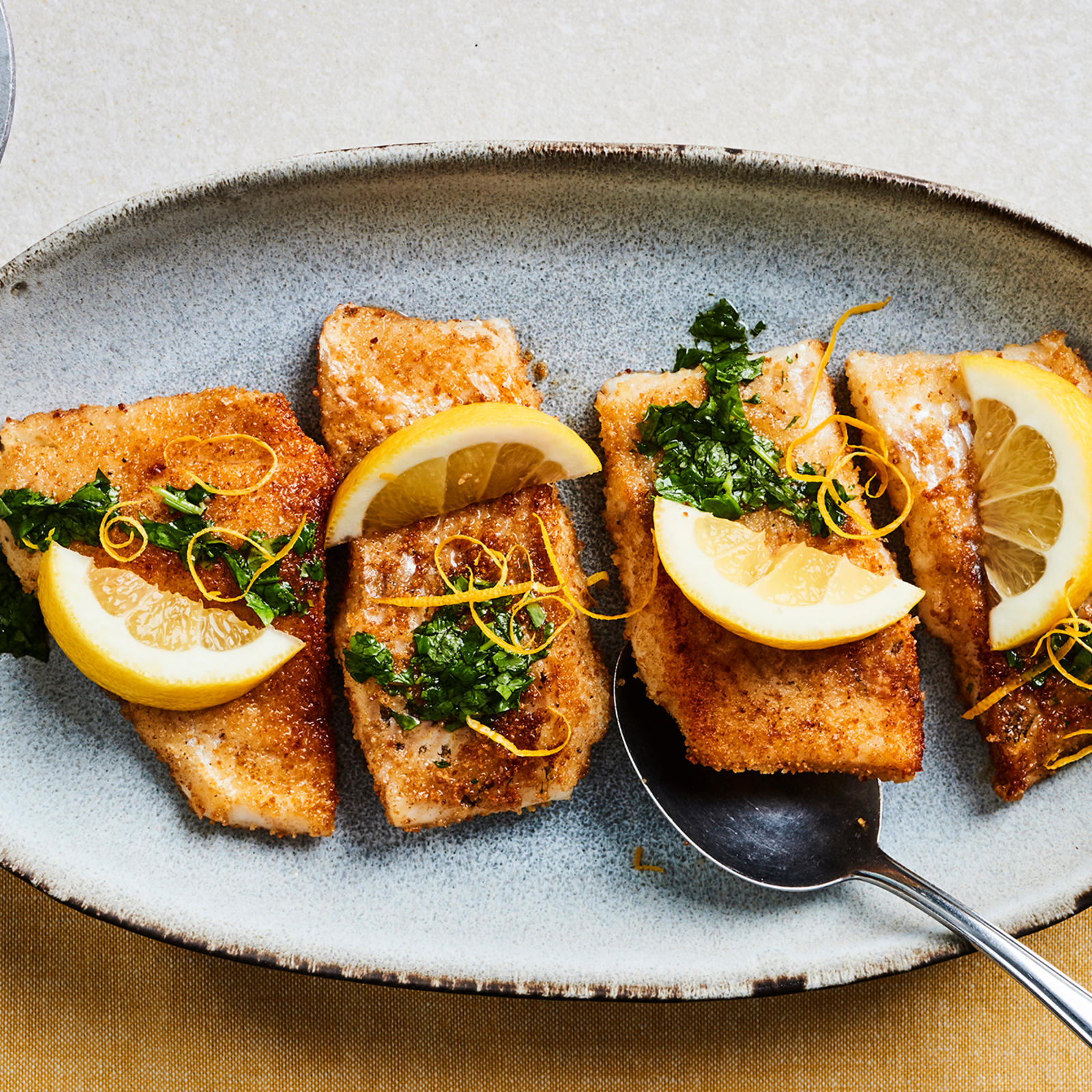 Paistettu kuha ja gremolata