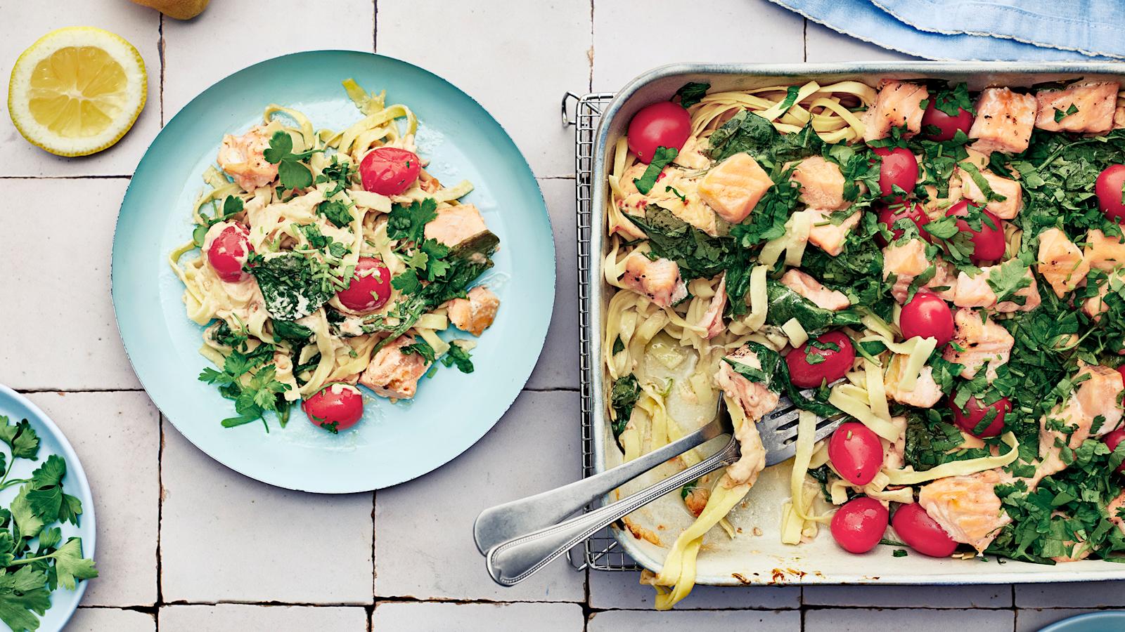 Yhden astian lohipasta