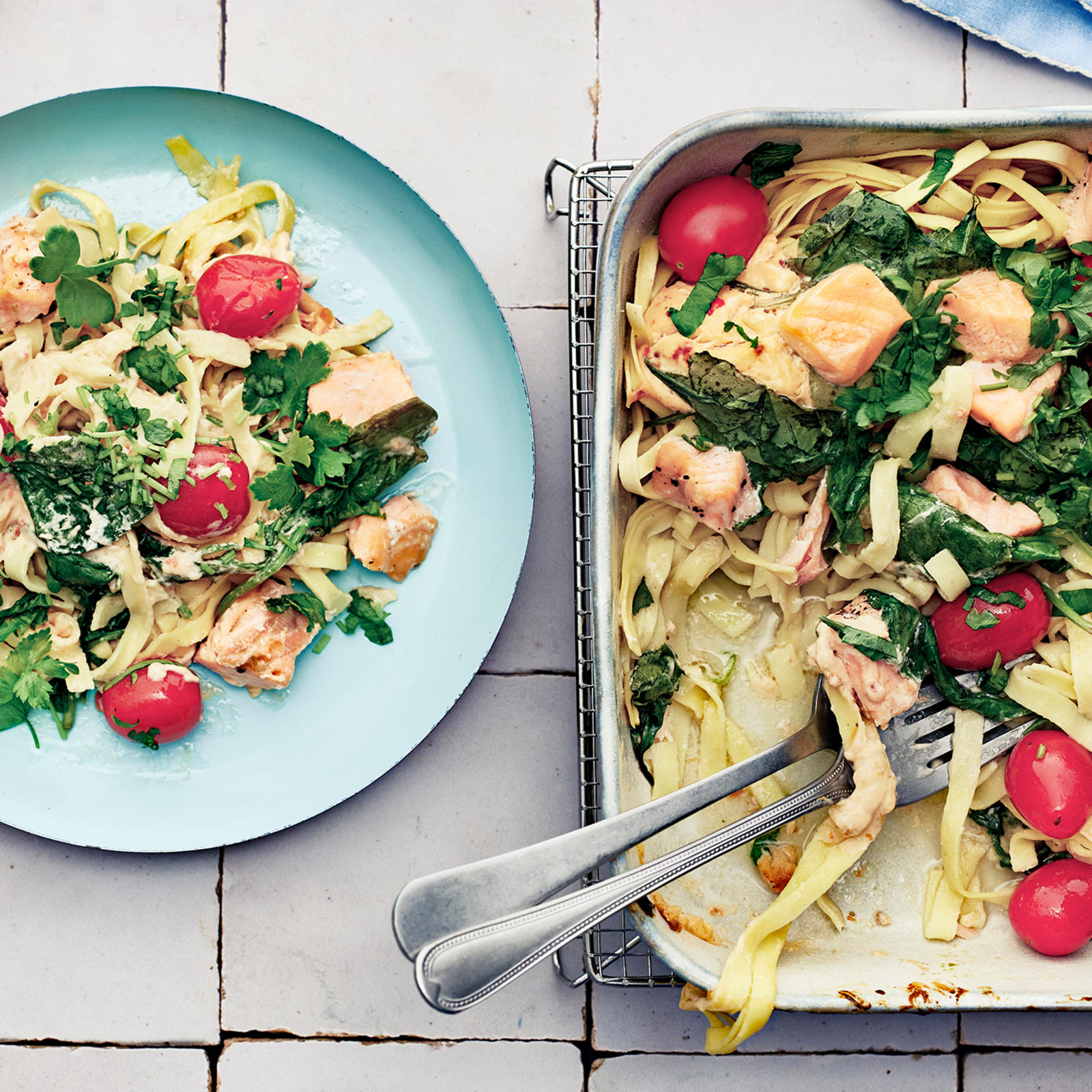 Yhden astian lohipasta