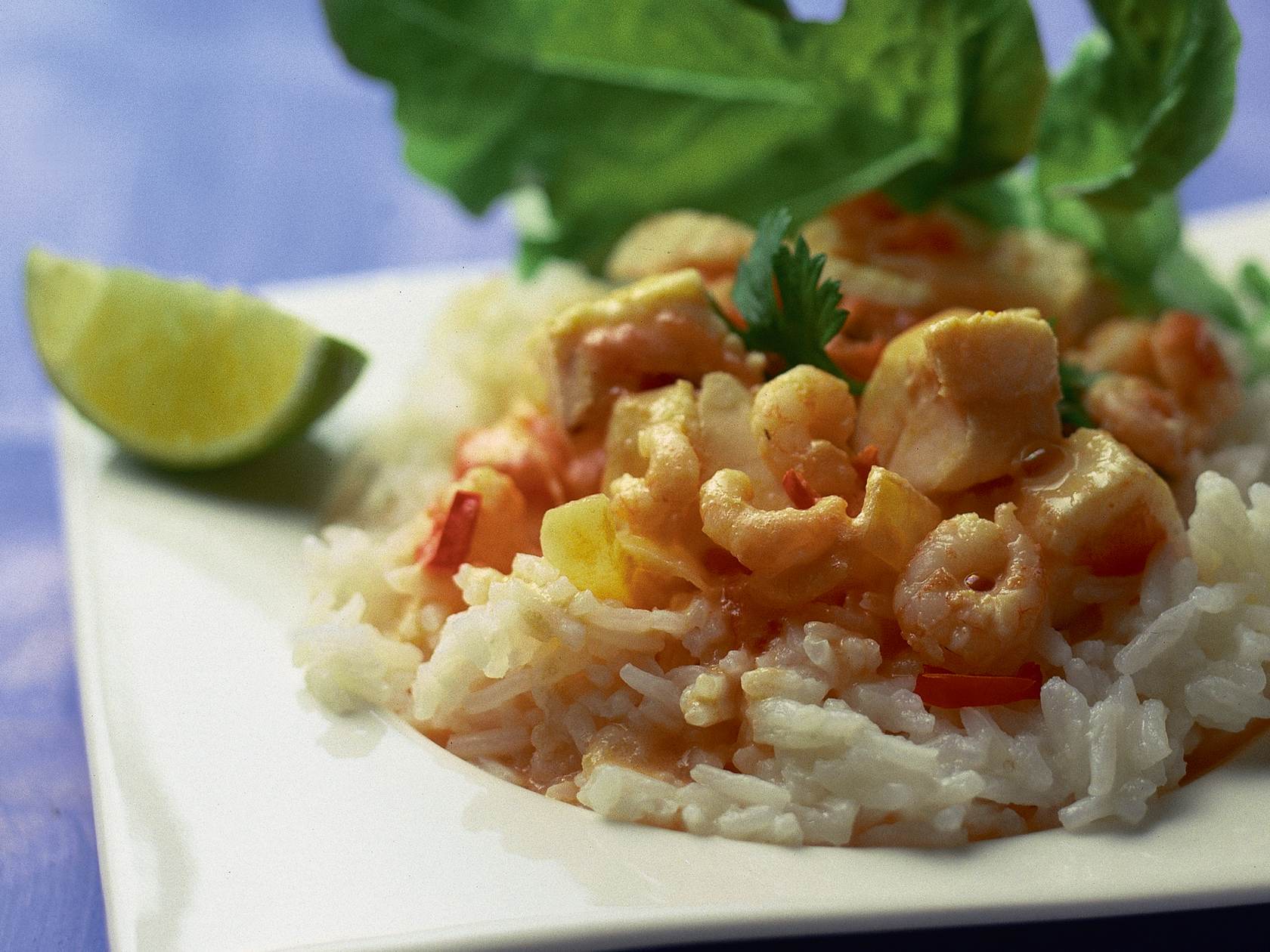 Mosambikilainen katkarapu-maapähkinäkastike