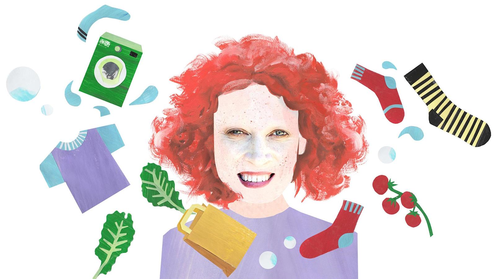 Yrittäjä Saimi Hoyer panee kotityöt kuntoilun piikkiin.