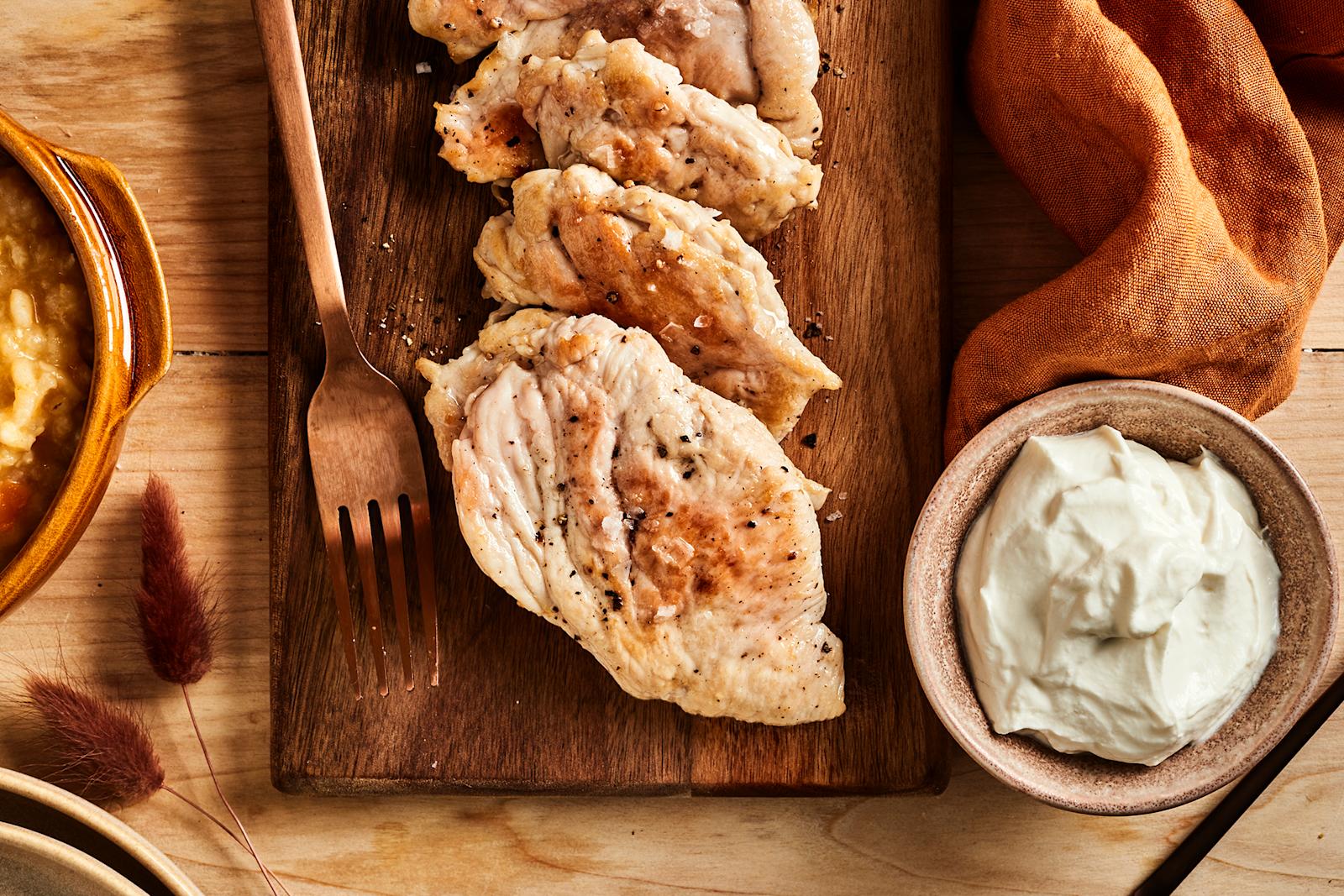 Kanapihvit ja vuohenjuustovaahto