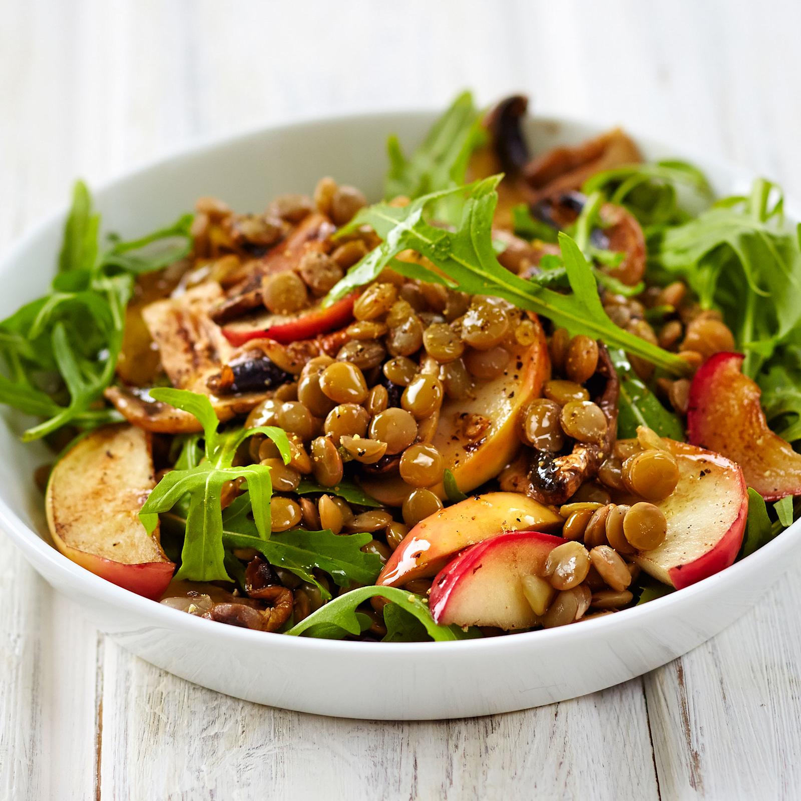 Sieni-linssisalaatti