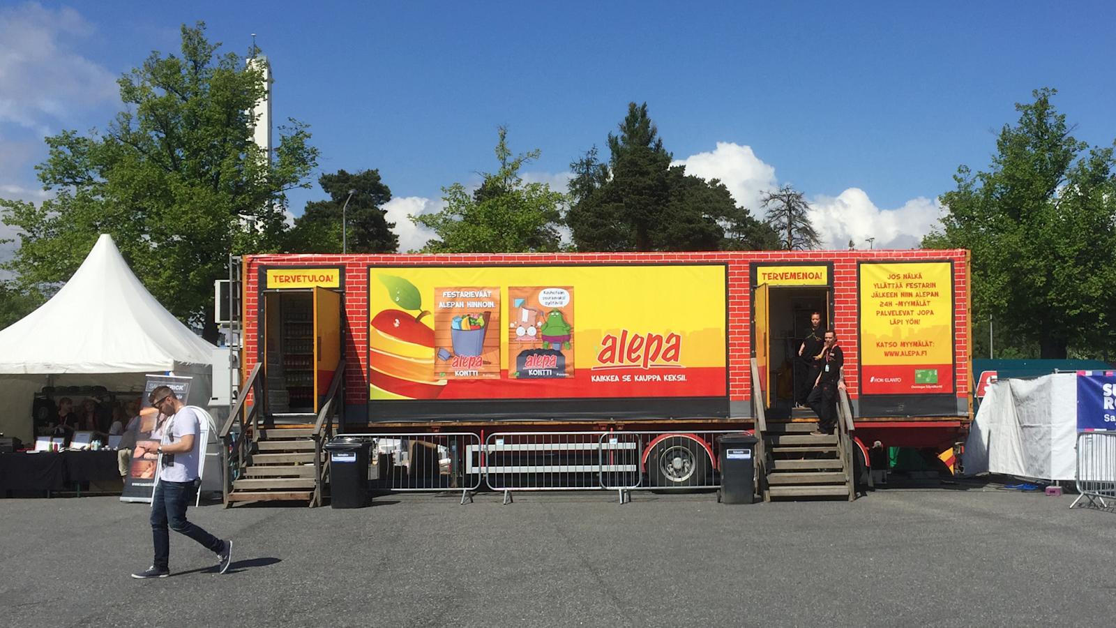 Alepan kontti festivaaleilla.