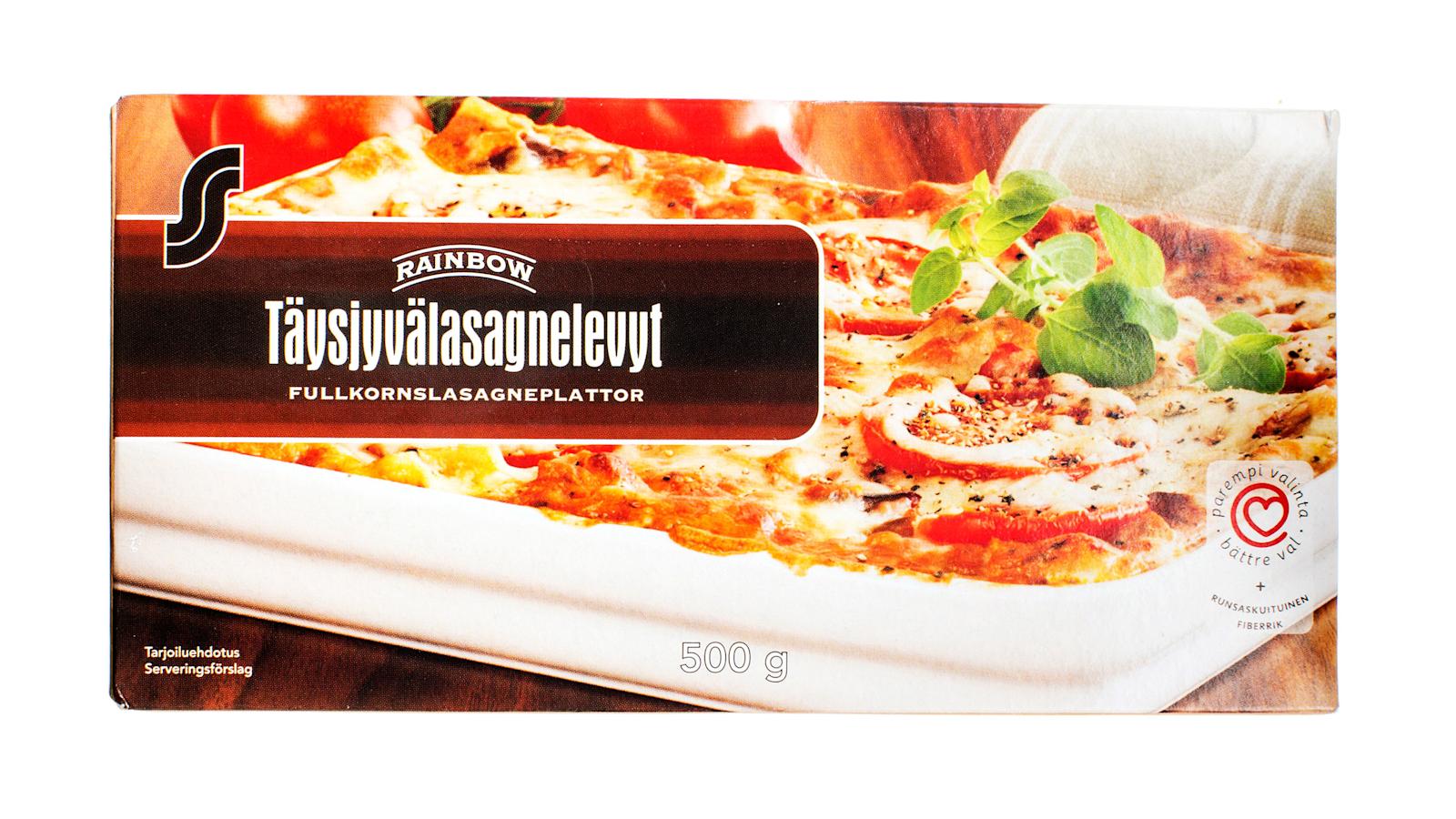 Rainbow täysjyvälasagne, 500 g