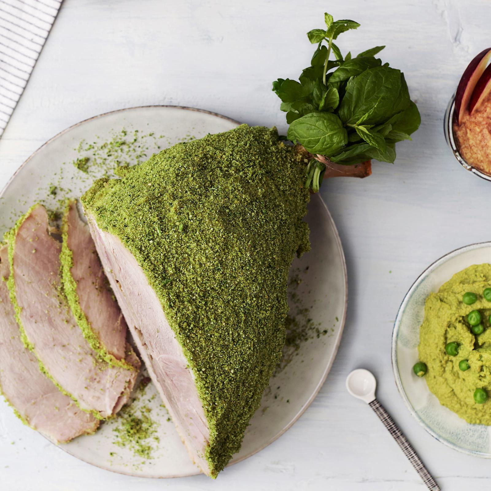 Yrttikuorrutettu joulukinkku