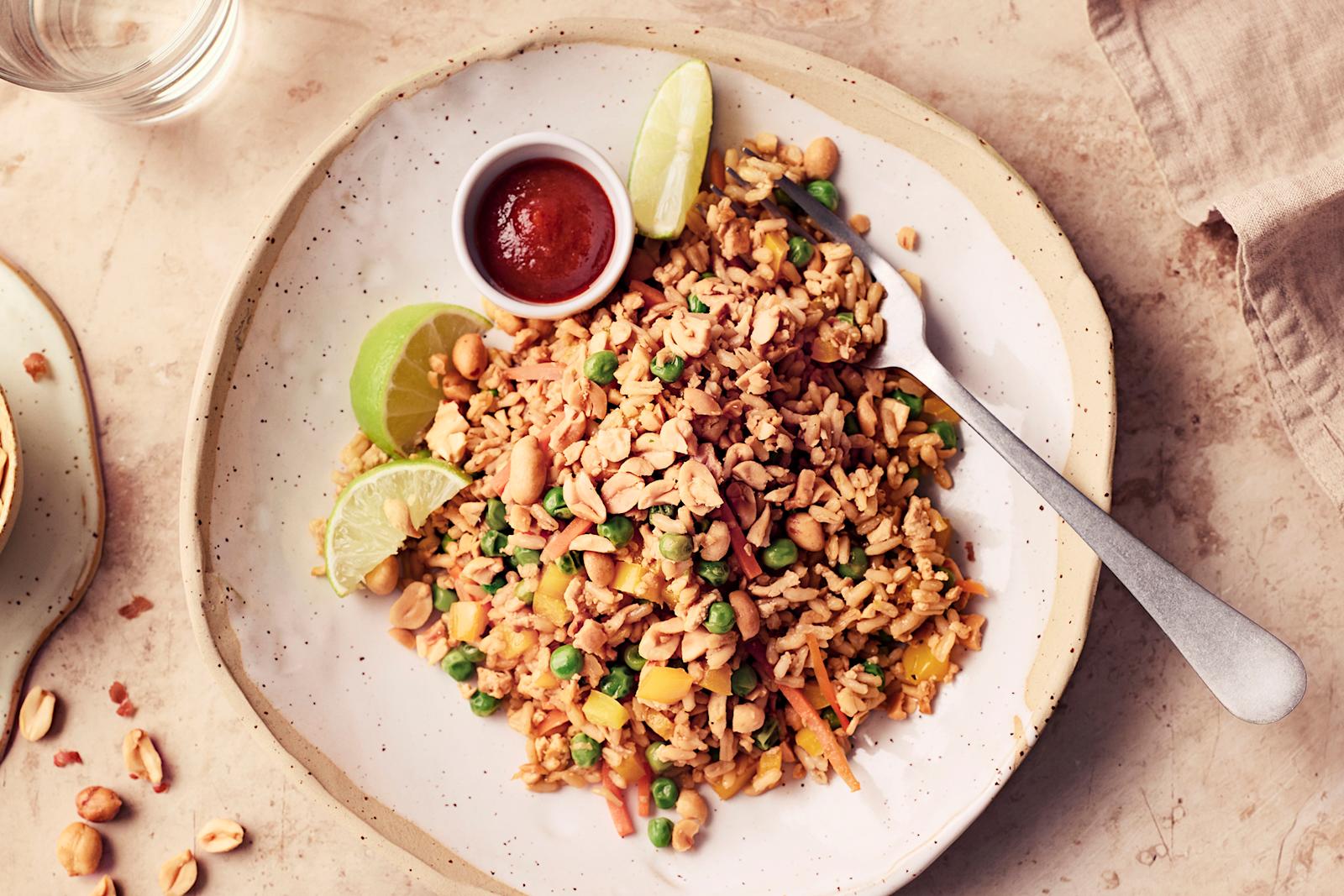 Paistettu kaura tofulla