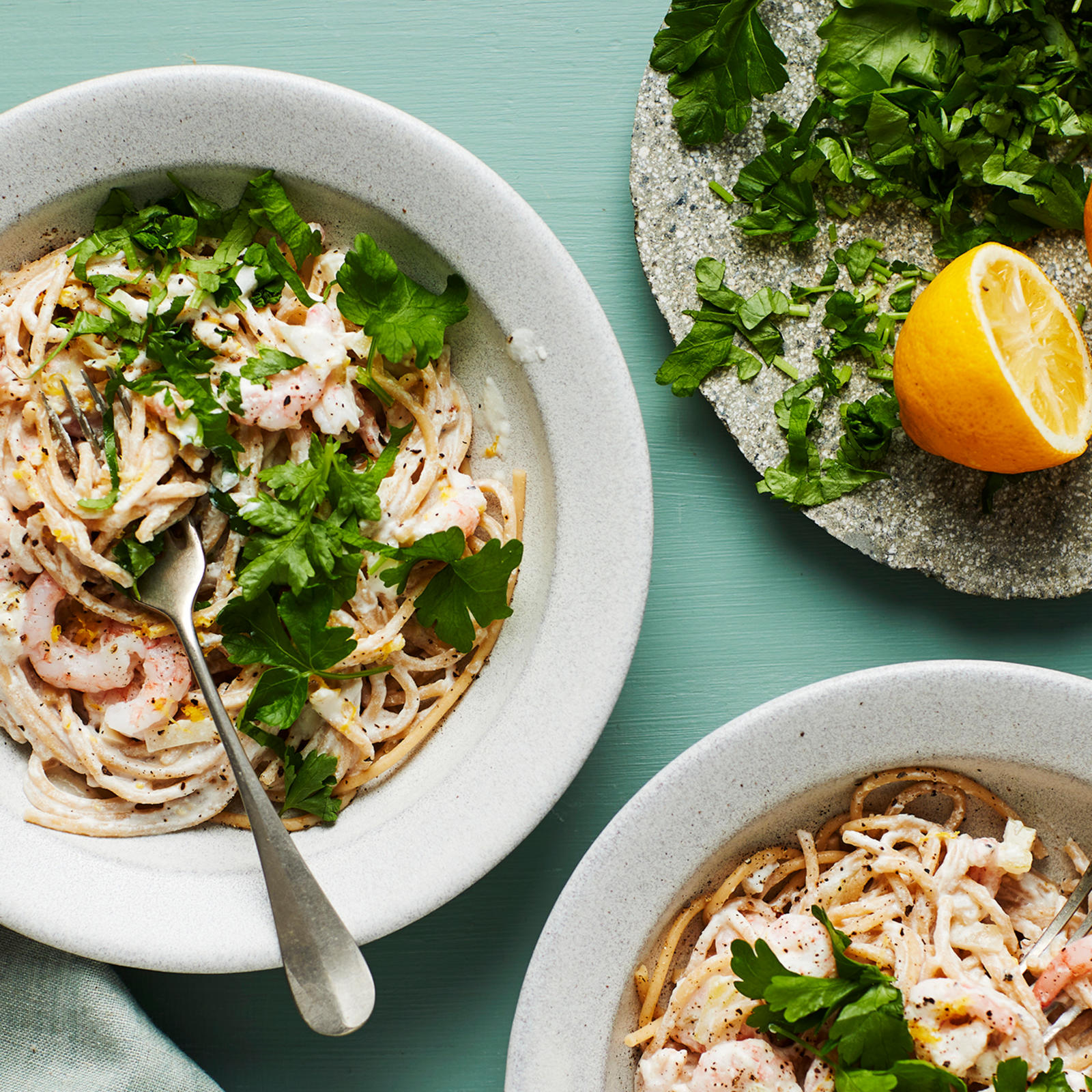 Katkarapu-ricottapasta