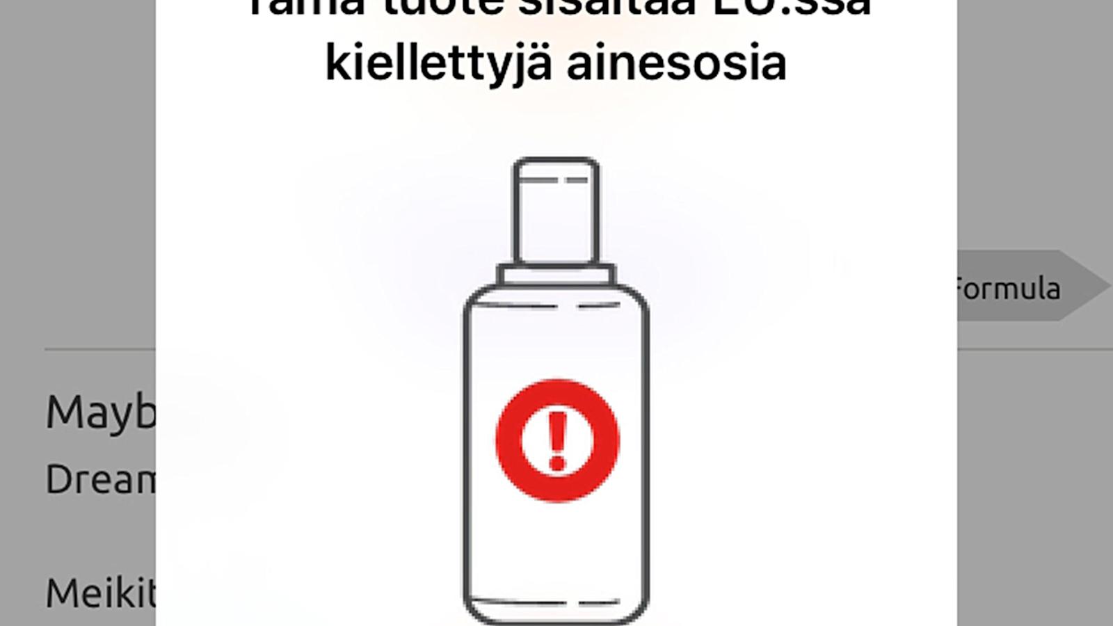 Perushälytykset varoittavat, jos tuotteessa on EU-alueella kiellettyjä tai arveluttavia raaka-aineita.
