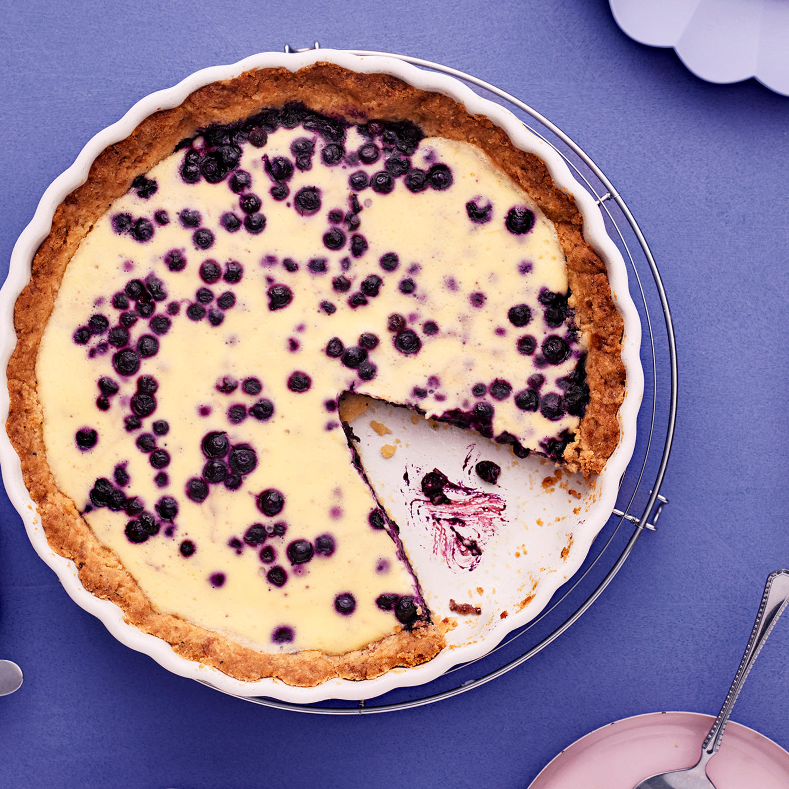 Helppo mustikkapiiras