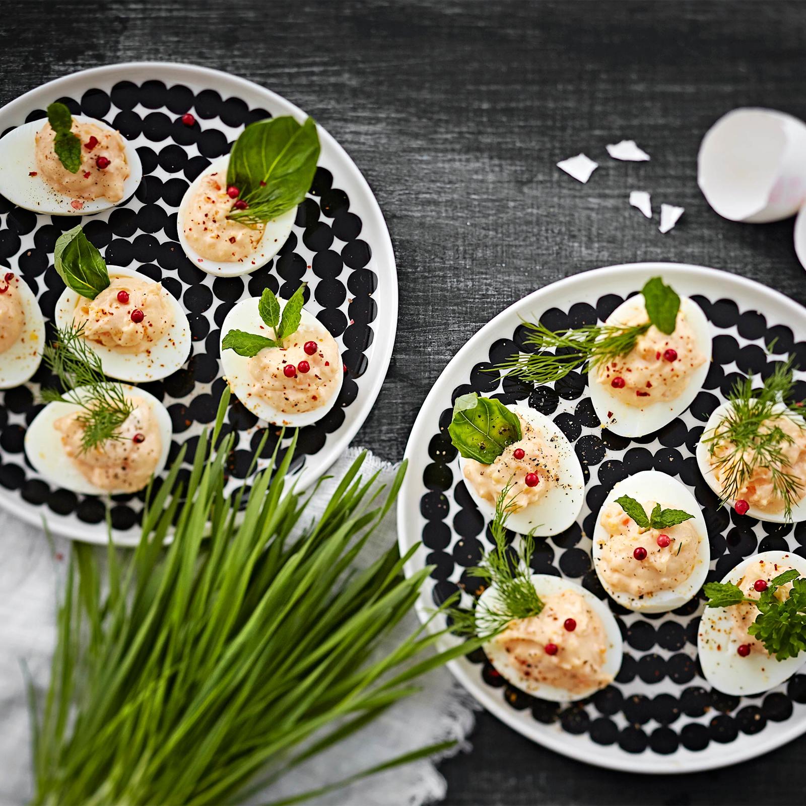 Täytetyt kananmunat