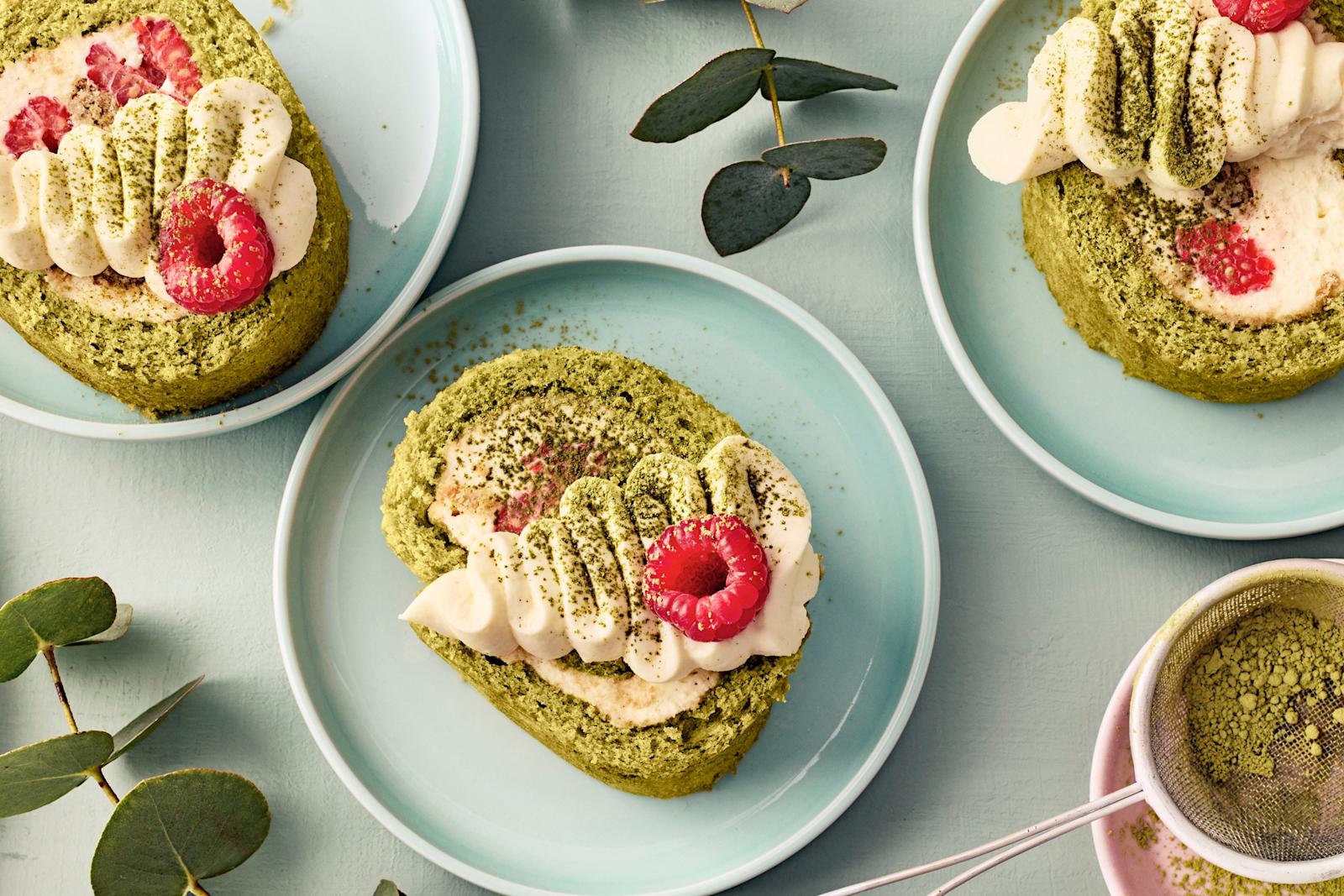 Matcha-vadelmakääretorttu