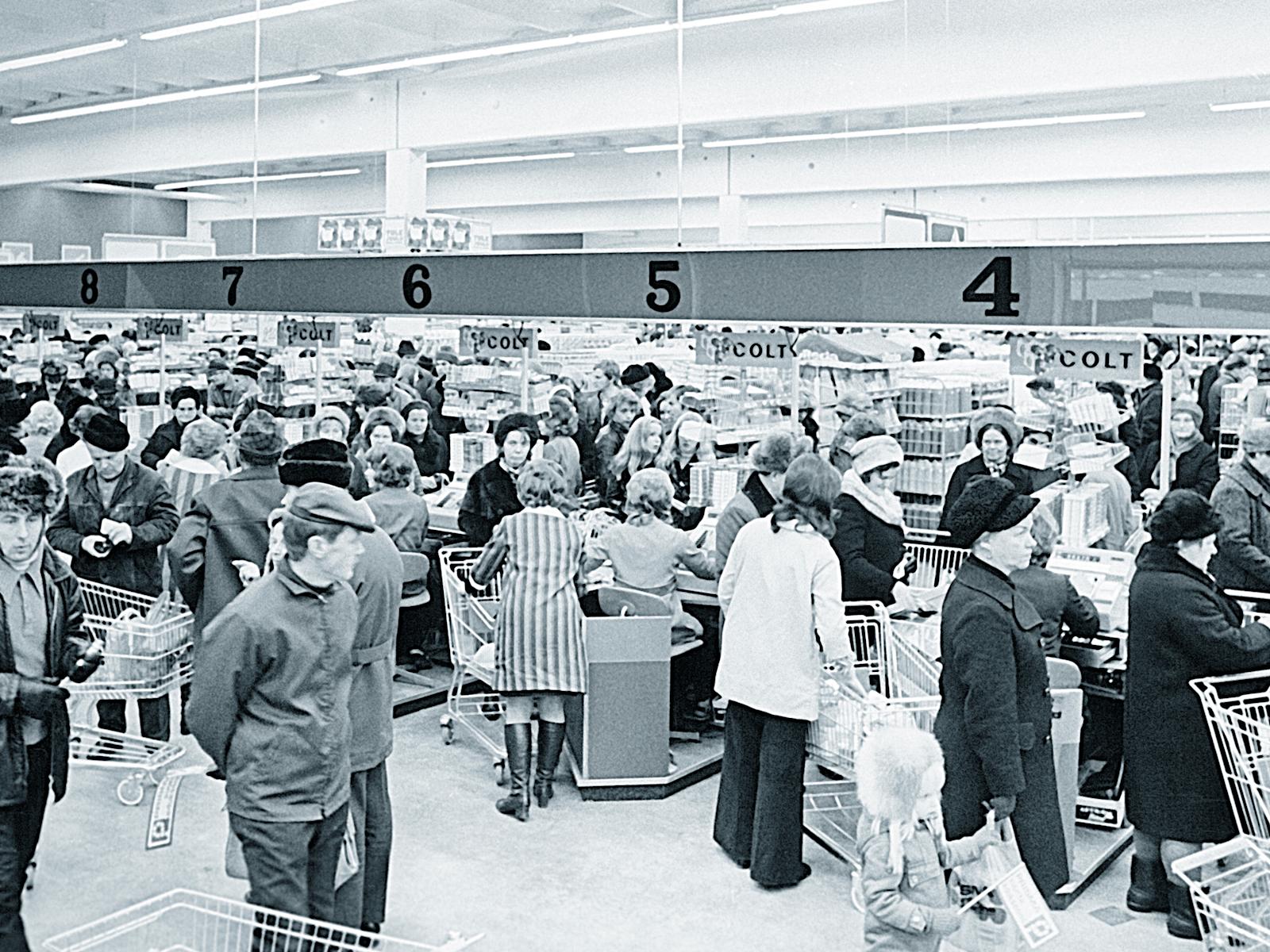 Seppälän Prisman avajaiset 1972. Kuva Keskimaan arkistosta.