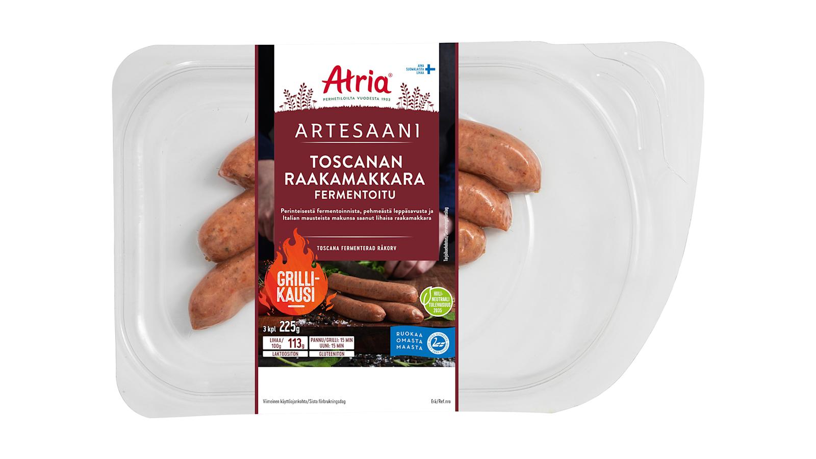 Atria Artesaani Toscanan fermentoitu raakamakkara