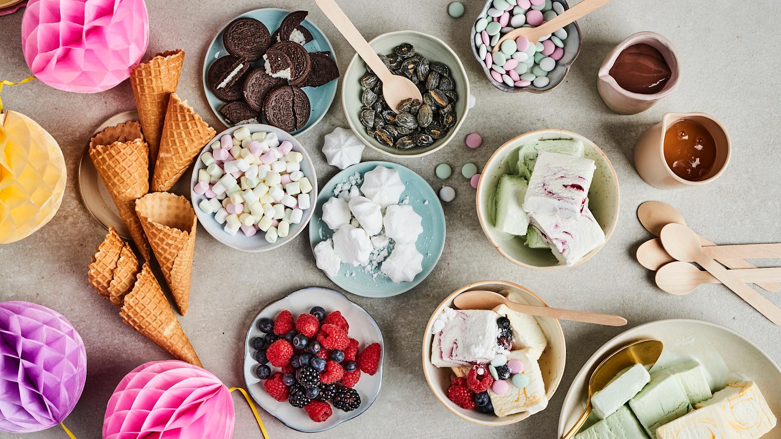 Helppo jäätelöbaari juhliin