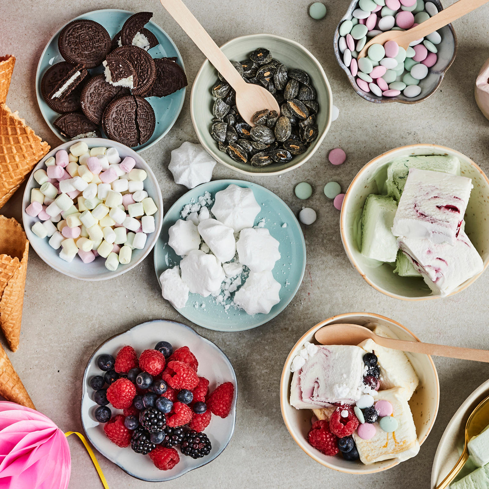 Helppo jäätelöbaari juhliin