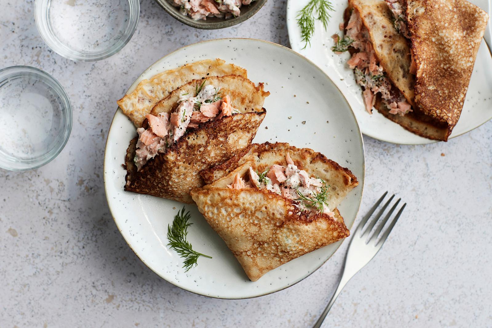 Täytetyt letut, savulohitäytteellä