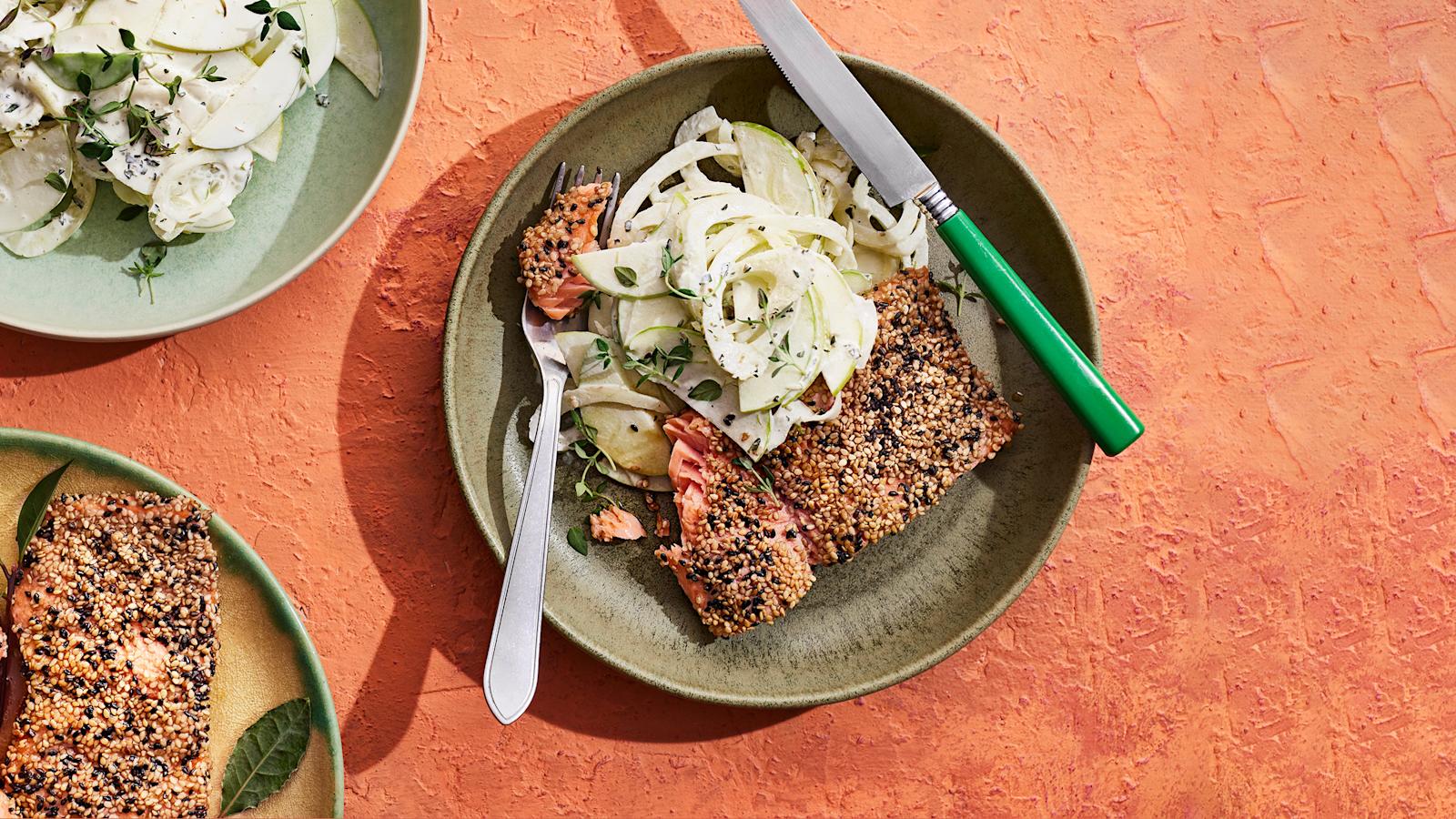 Ponzulohi ja fenkoli-omenaslaw