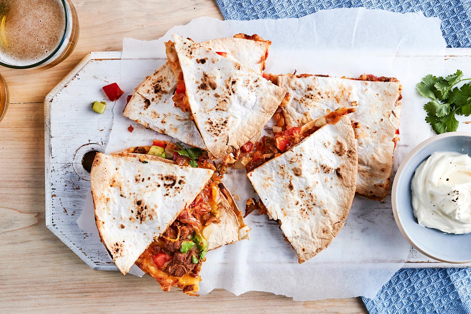 Kasvisquesadillat uunissa