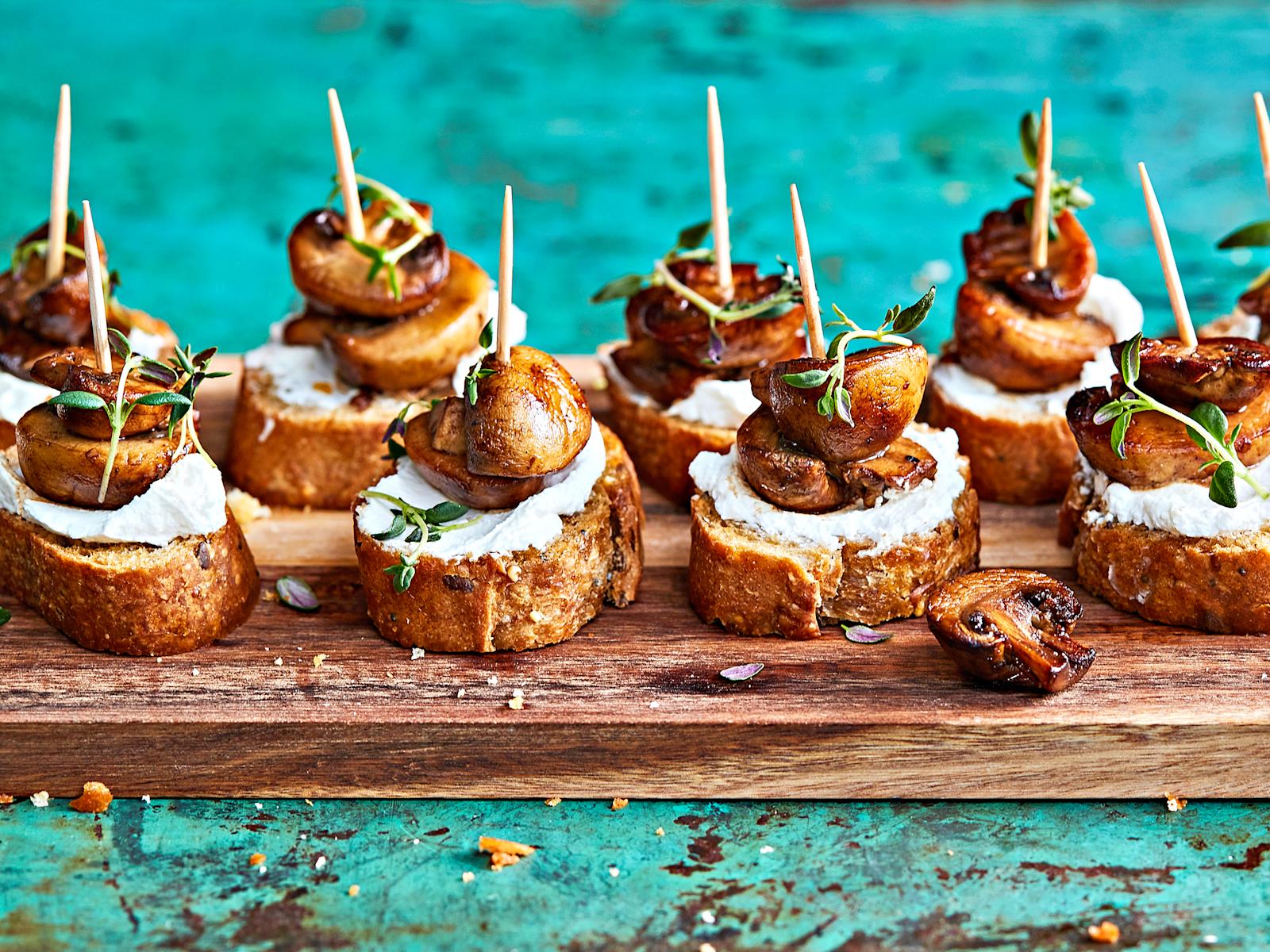 Sieni-vuohenjuustopintxot