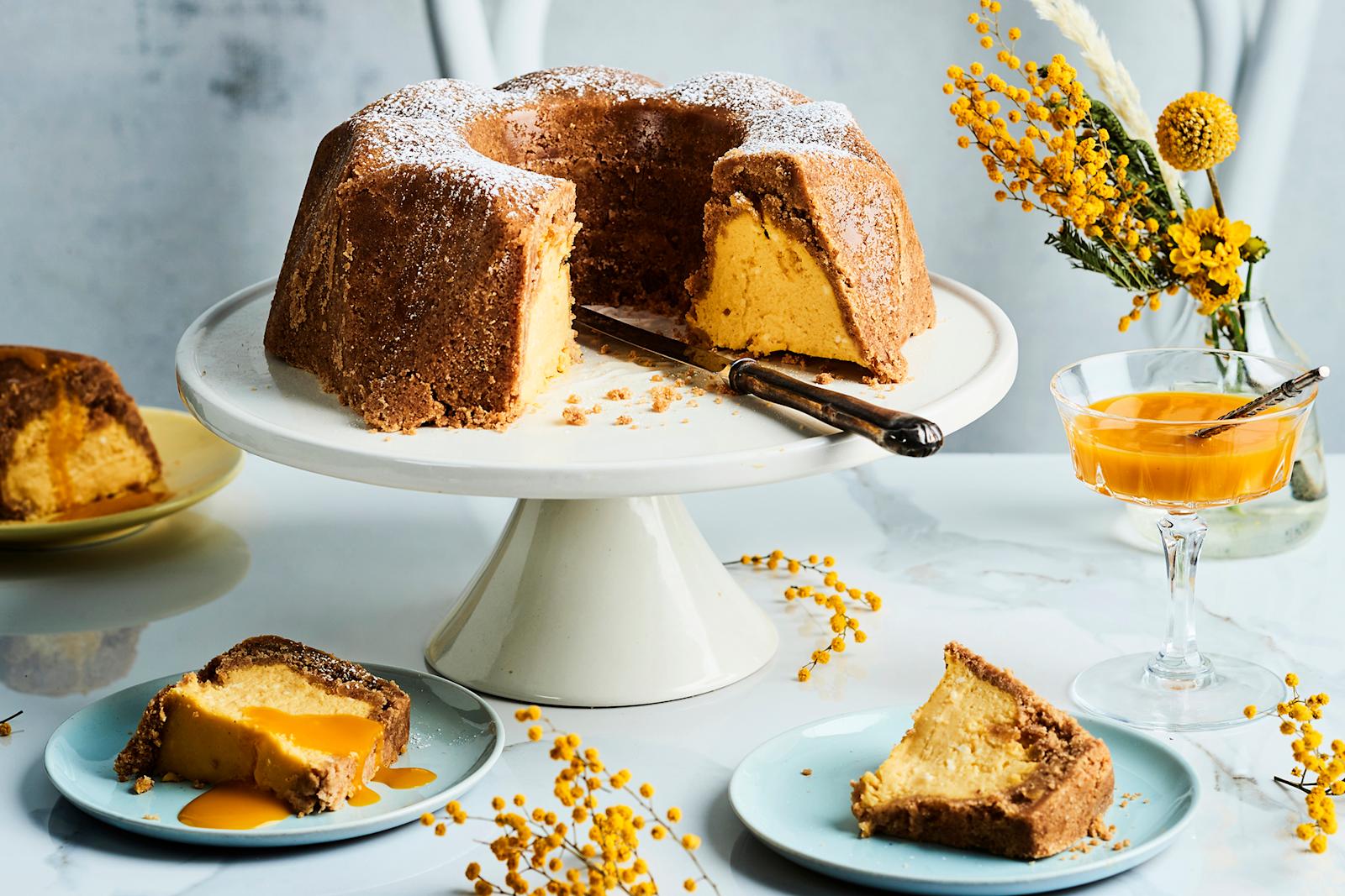 Keikautettu mangojuustokakku