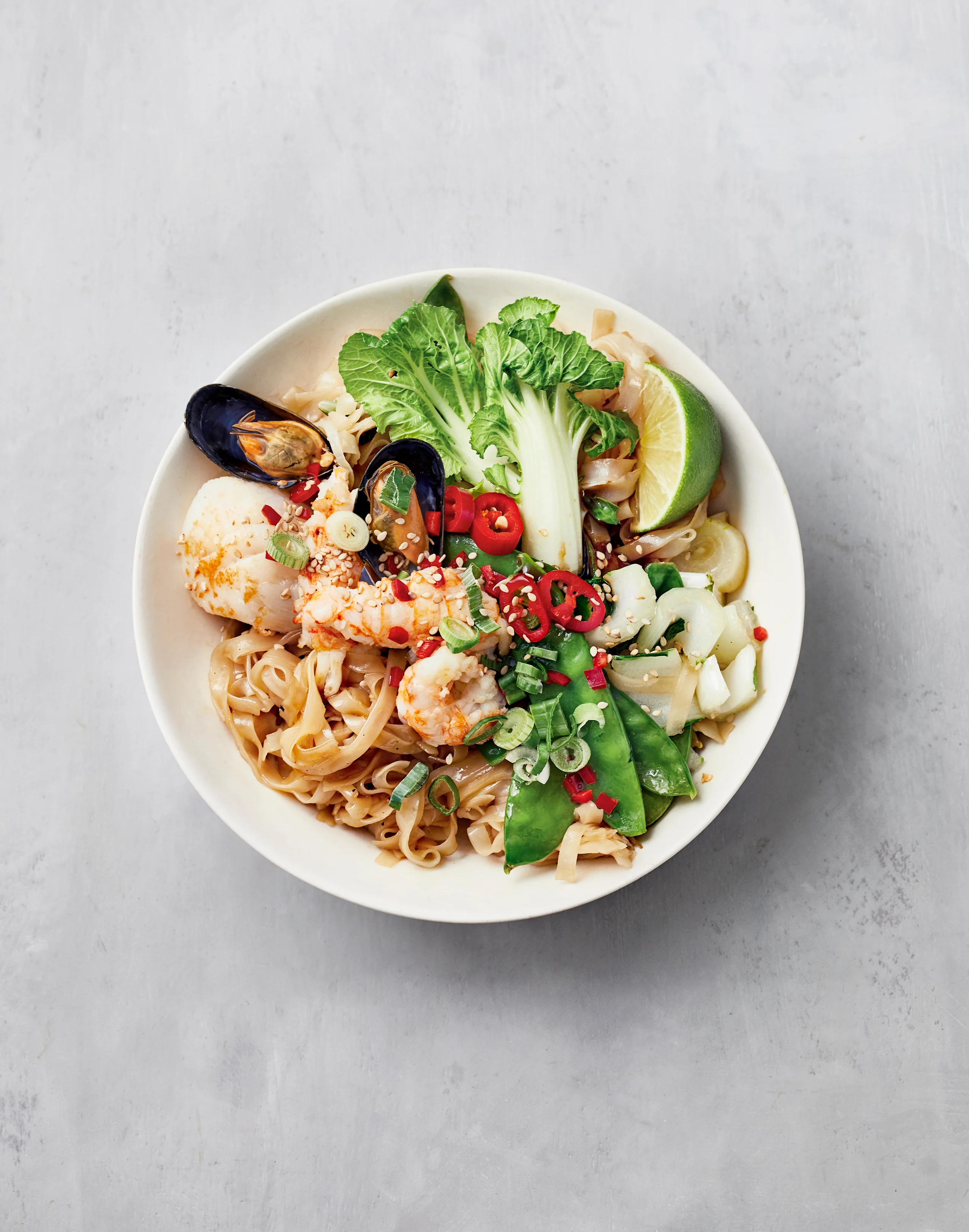 One night in Bangkok noodles – mausteiset äyriäisnuudelit