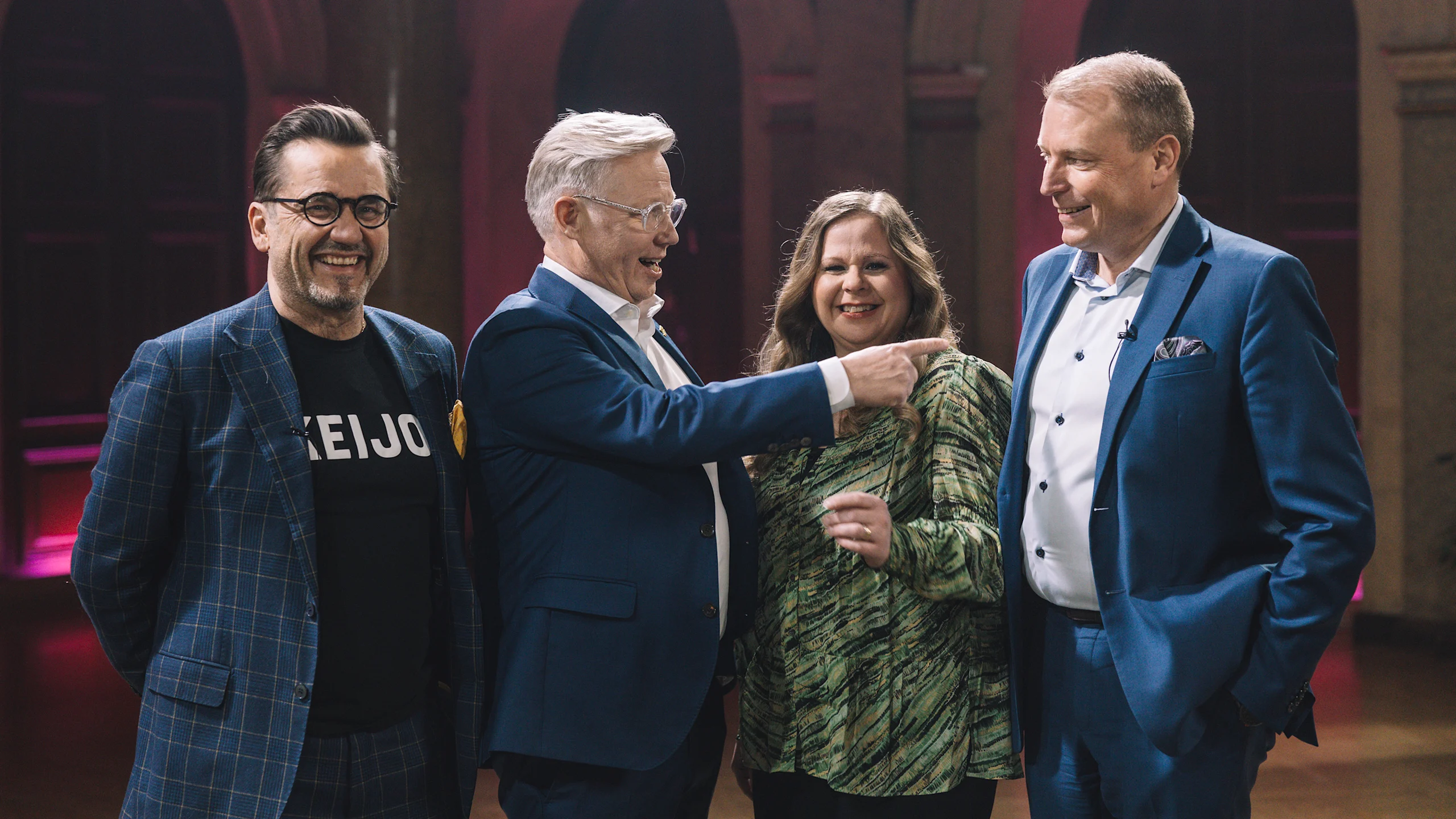 Suomalaisen menestysreseptin neljännen kauden tuomareina toimivat Jukka Kurttila (vas.), Jyrki Sukula, Suvi Luoma ja Sampo Päällysaho.