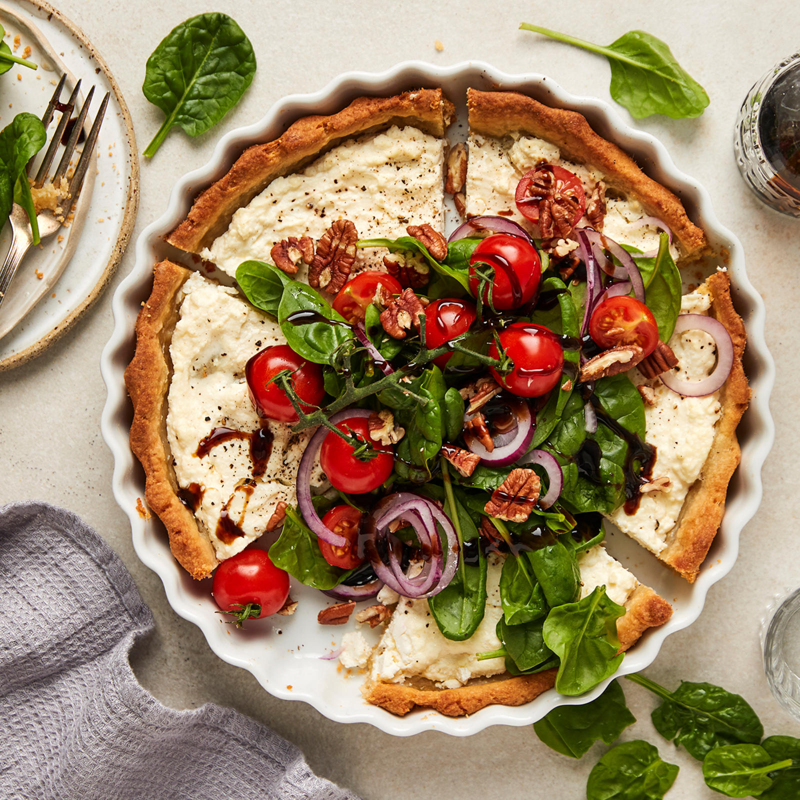 Ricotta-pinaattipiirakka