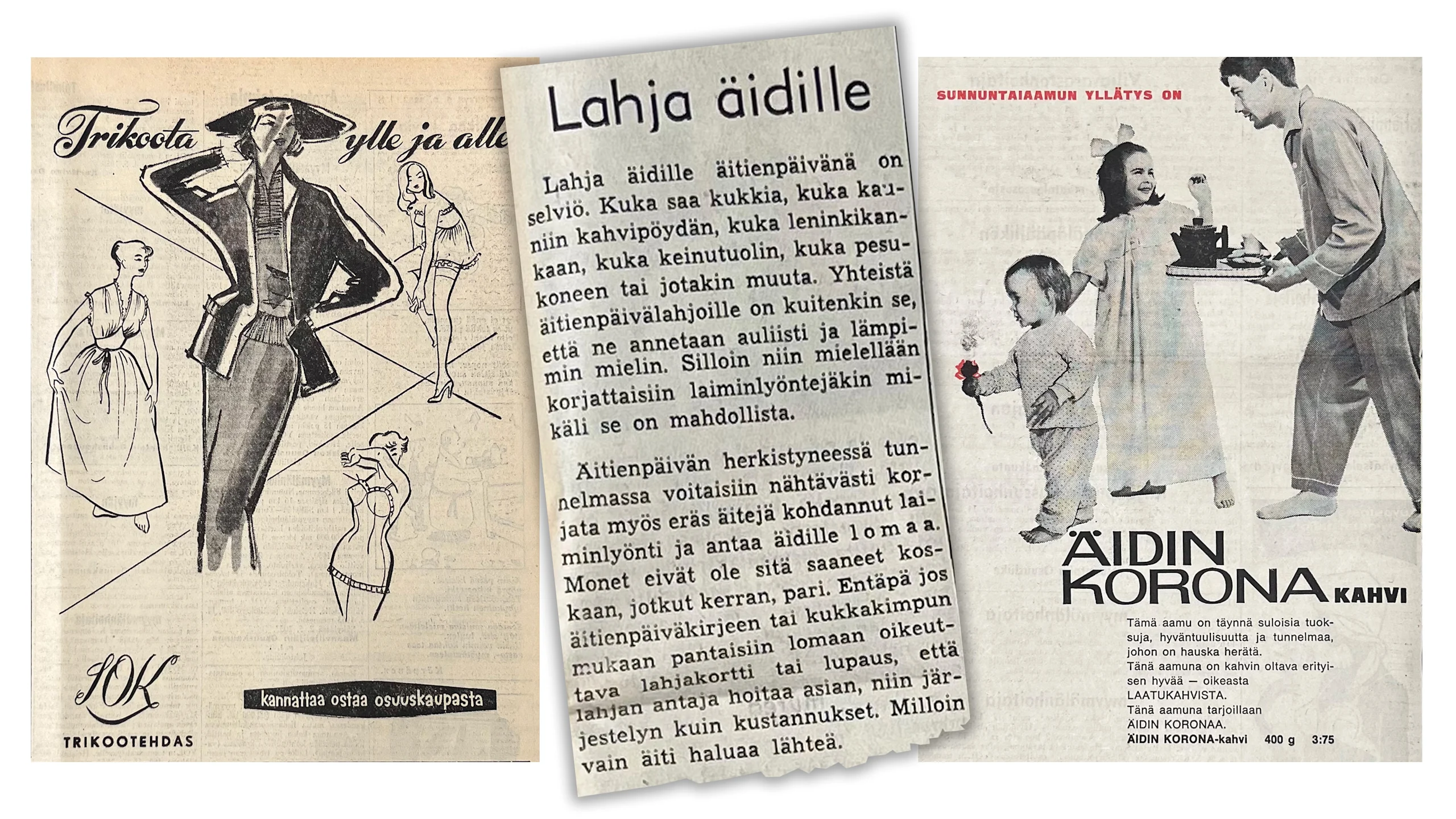 Yhteishyvän historia äitienpäivä