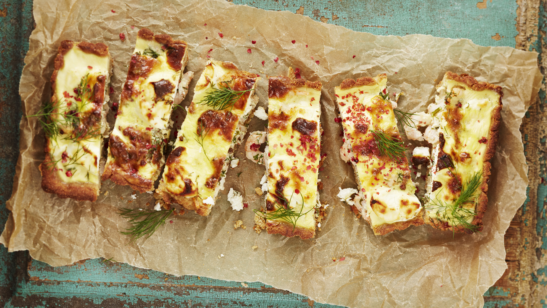 Katkarapu-vuohenjuustopiirakka