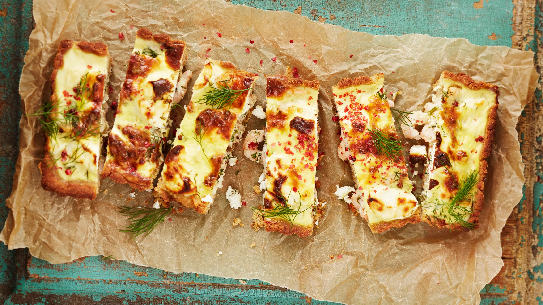 Katkarapu-vuohenjuustopiirakka