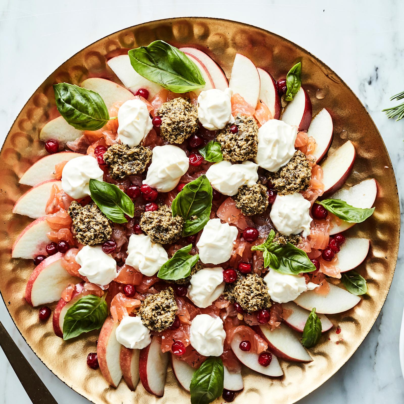 Kerkkäpesto-lohitartar