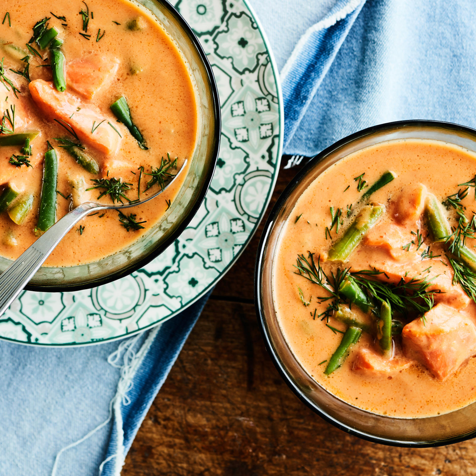 Täyteläinen tomaatti-kalakeitto