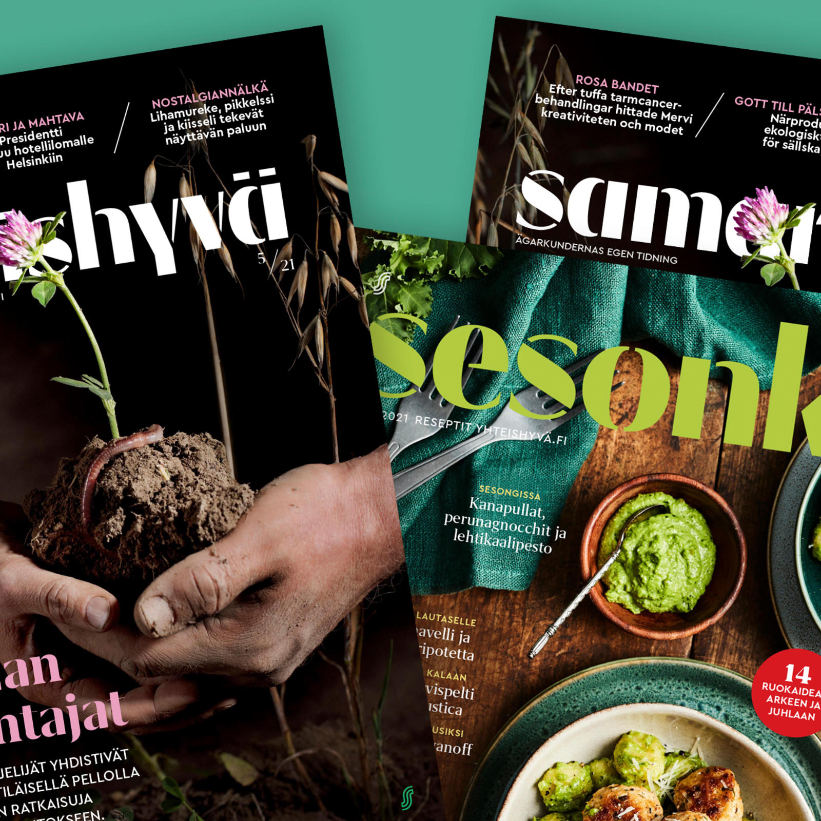 Yhteishyvä 5/2021, Sesonki-liite ja Samarbete-lehti.