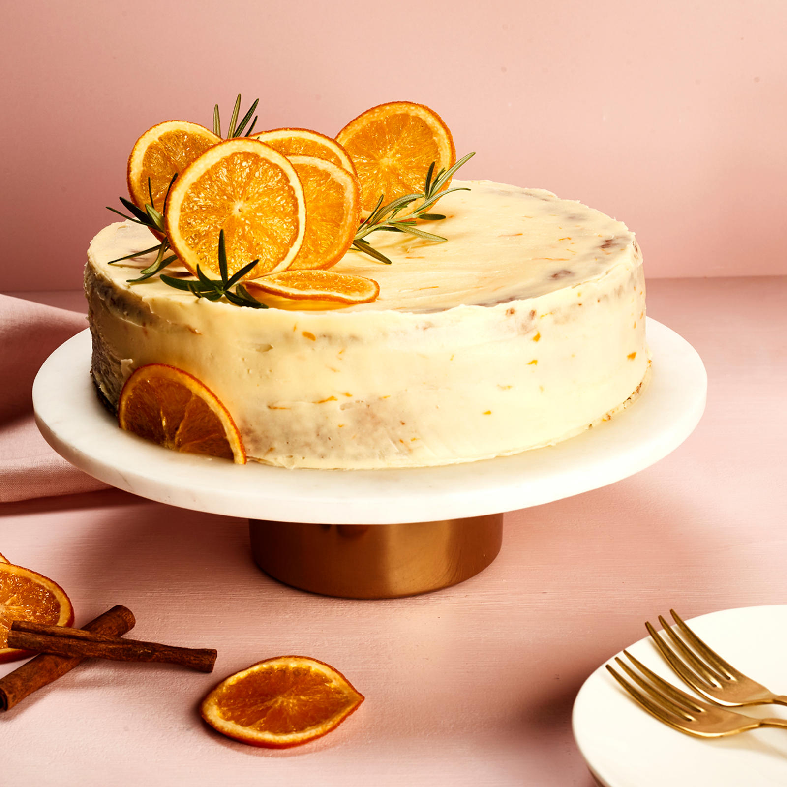 appelsiinikakku kandeeratuilla appelsiineilla, kandeeratut appelsiinit