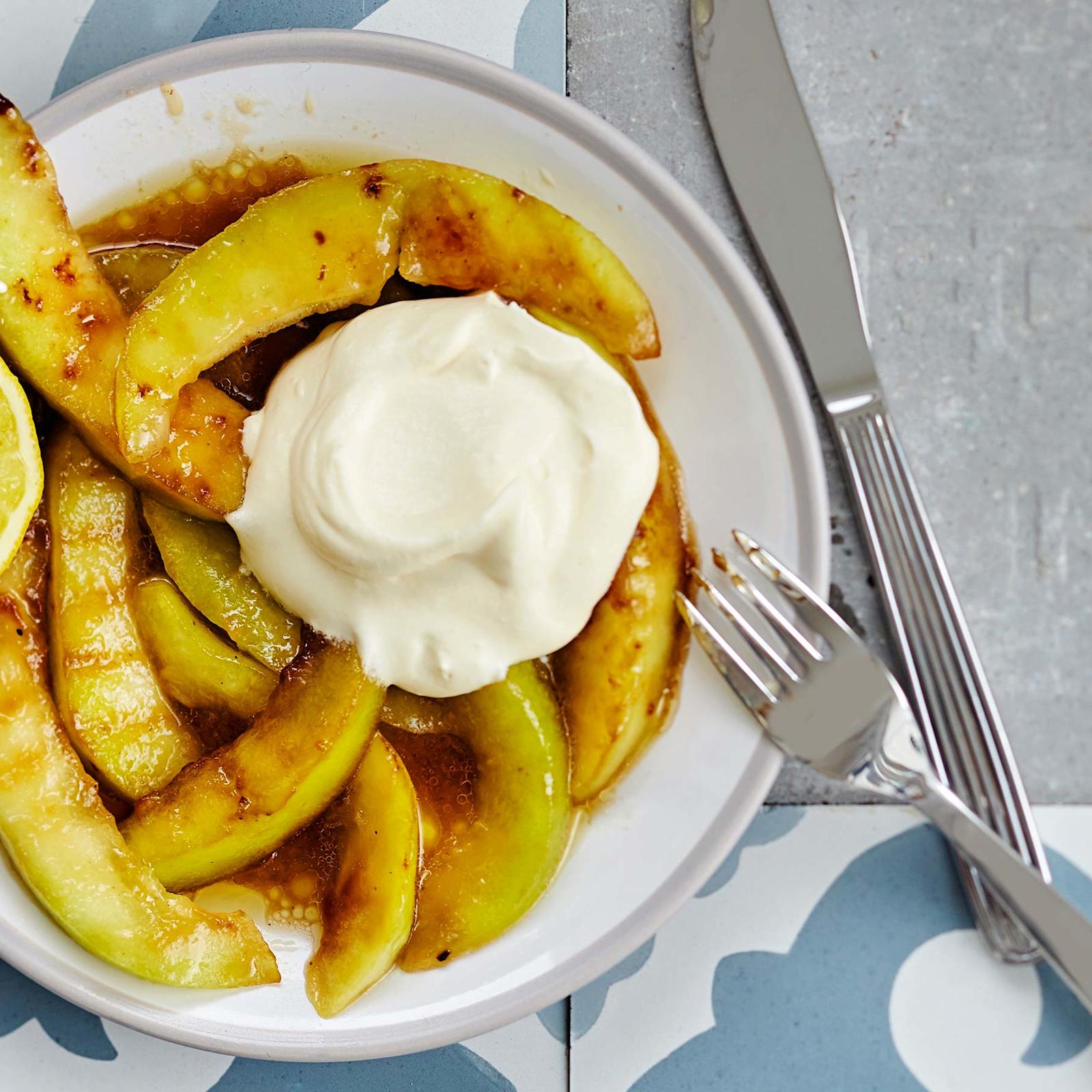 Grillattu hunajameloni ja mascarponevaahto