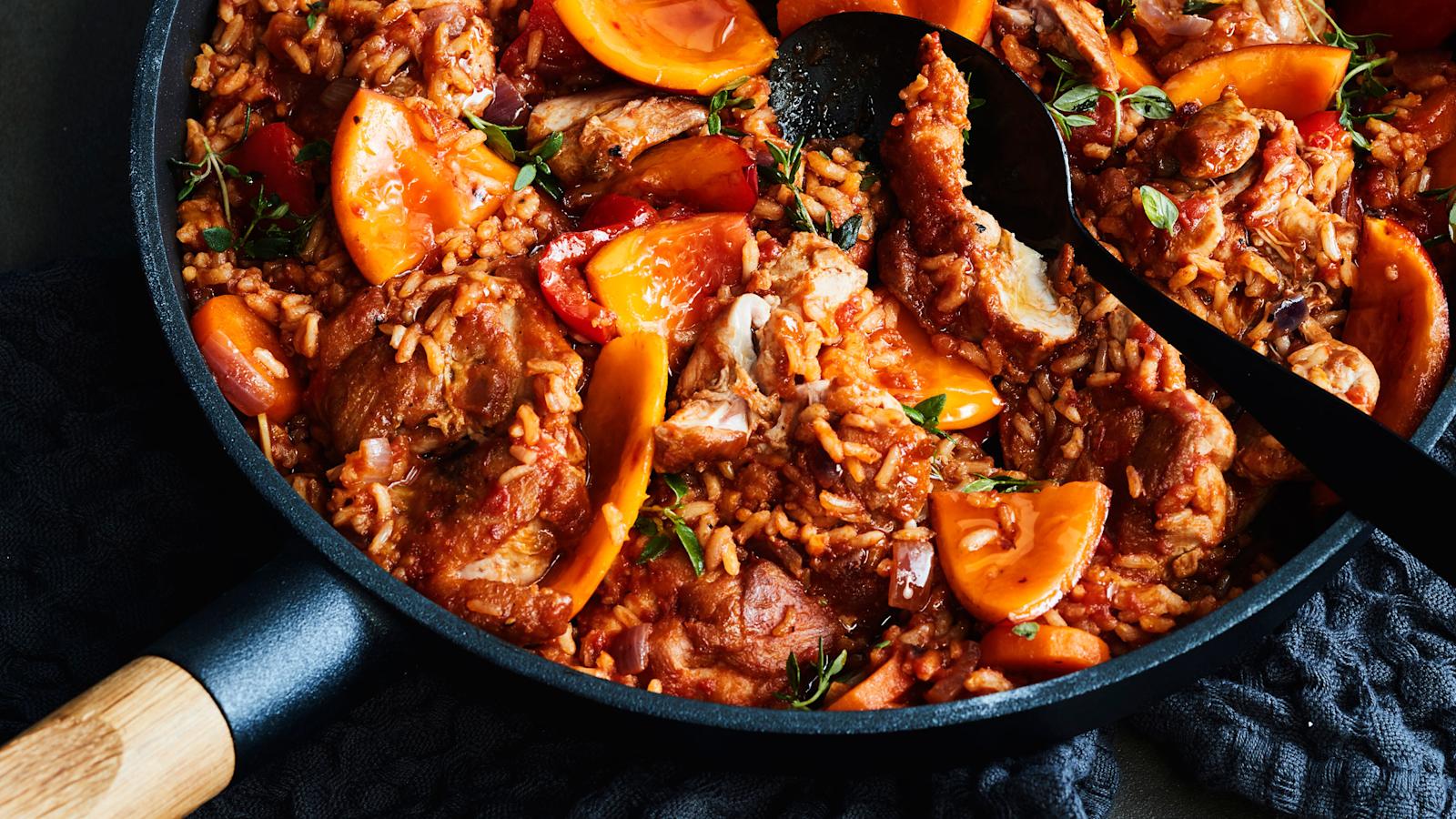 Helppo persimon-broileripata