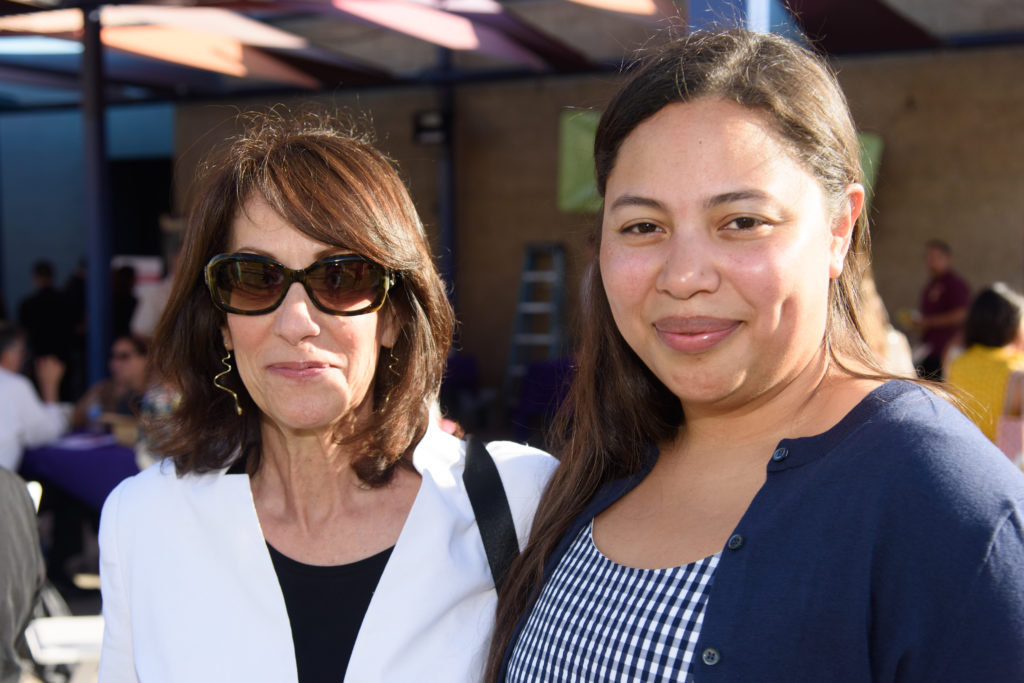 Getty Foundation Deputy Director Joan Weinstein with teacher Jen Reid, who created the PST: LA/LA curriculum.

