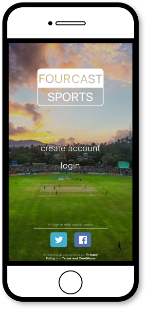 FourCast Sports App - Login Page