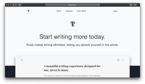 Prose - Start writing more today - Landing Page
