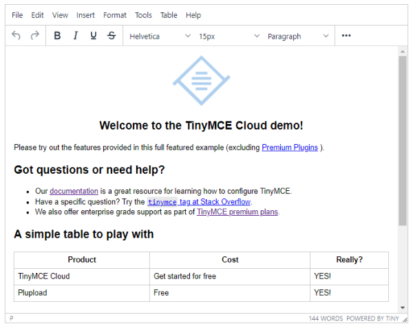 TinyMCEexample