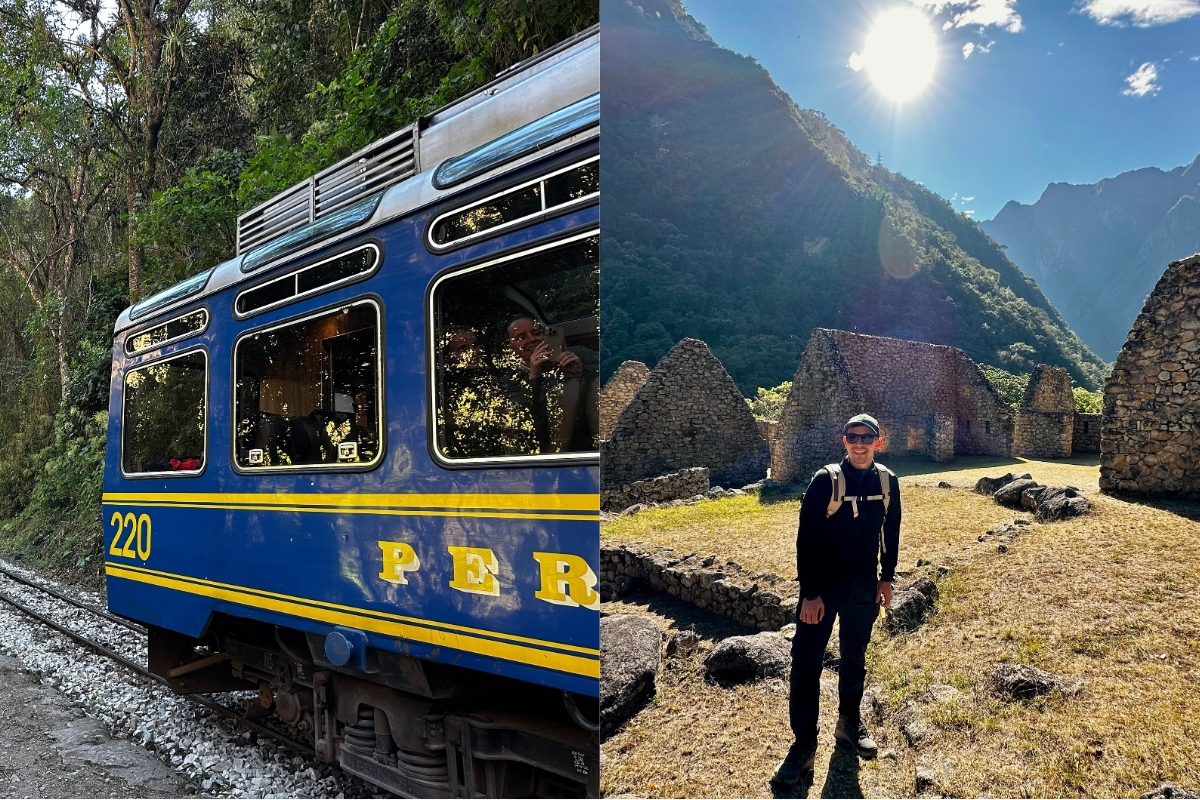 Taking the train to the starting point of the Short Inca Trail: KM 104 (Photo: Mikey Blount).
