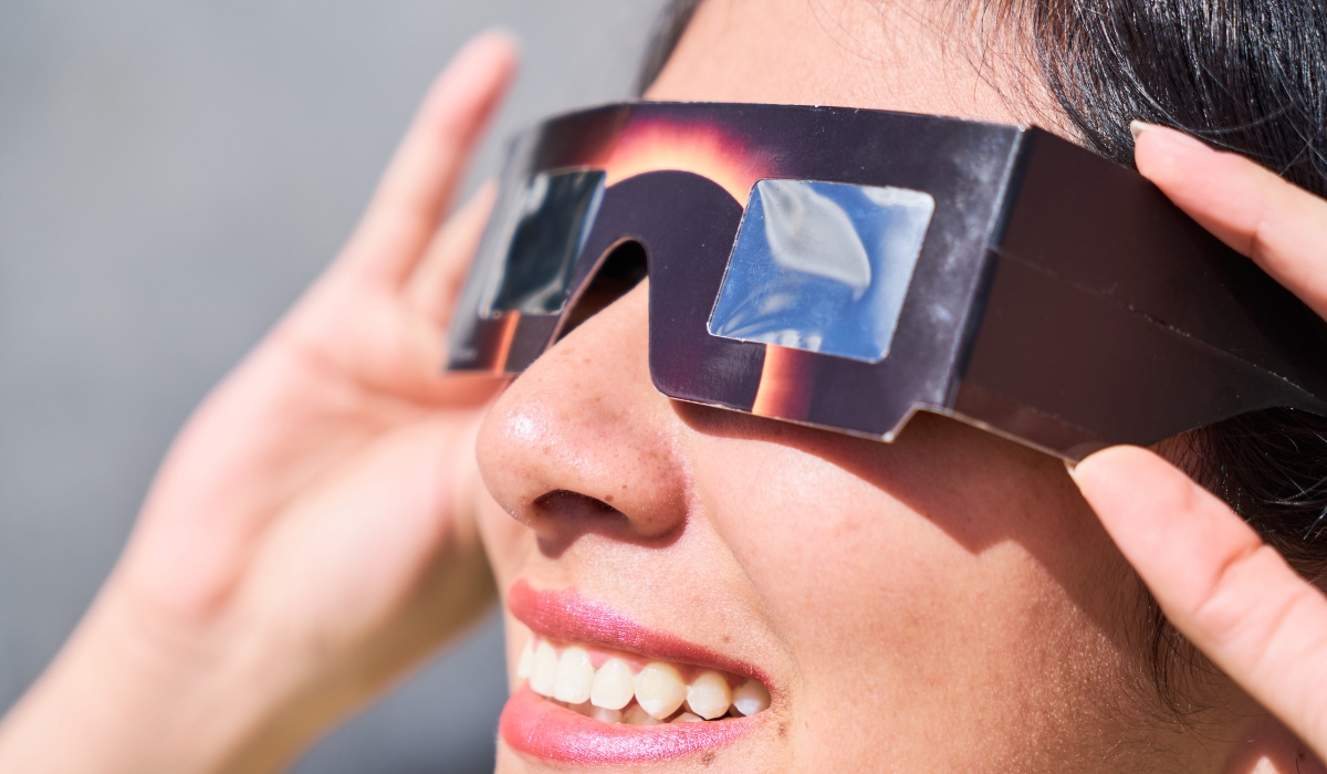 Sunglasses watching total lunar eclipse