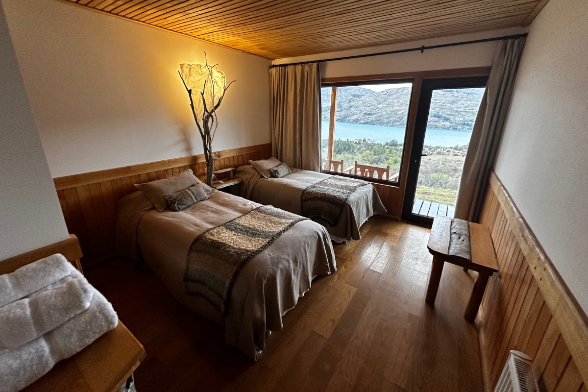 Double room at Mallin Colorado Lodge in Aysen, Chile