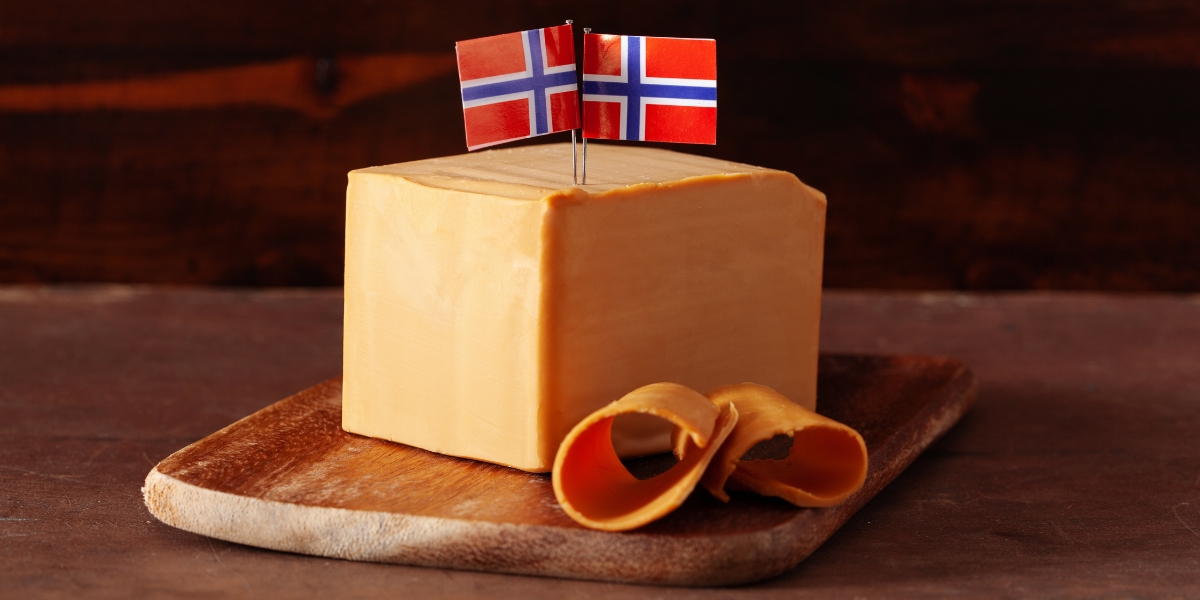 Norwegian brunost traditional brown cheese