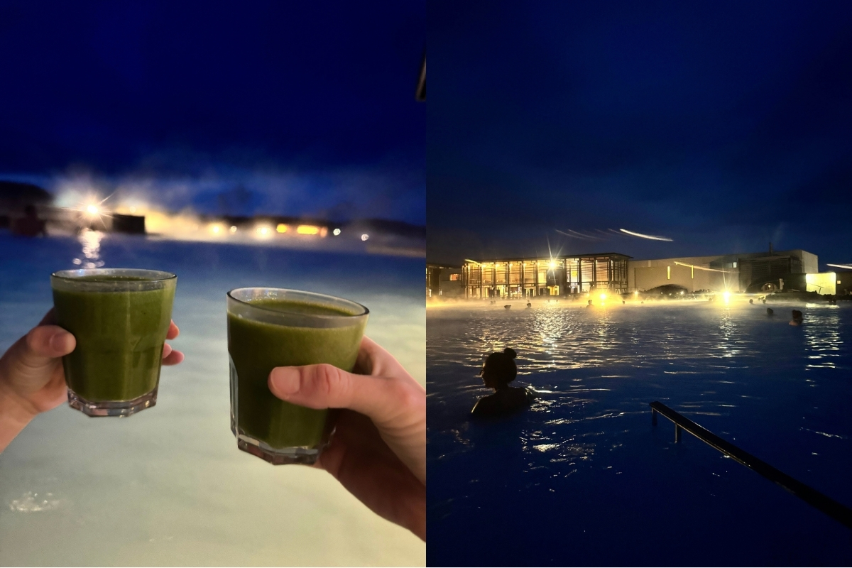 Enjoying a relaxing first evening in Iceland at the legendary Blue Lagoon (Photo: Laura Wingfield).