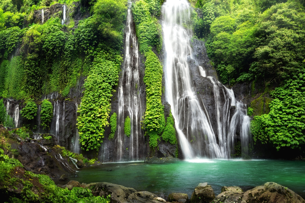 Banyumala Waterfall in Indonesia.
