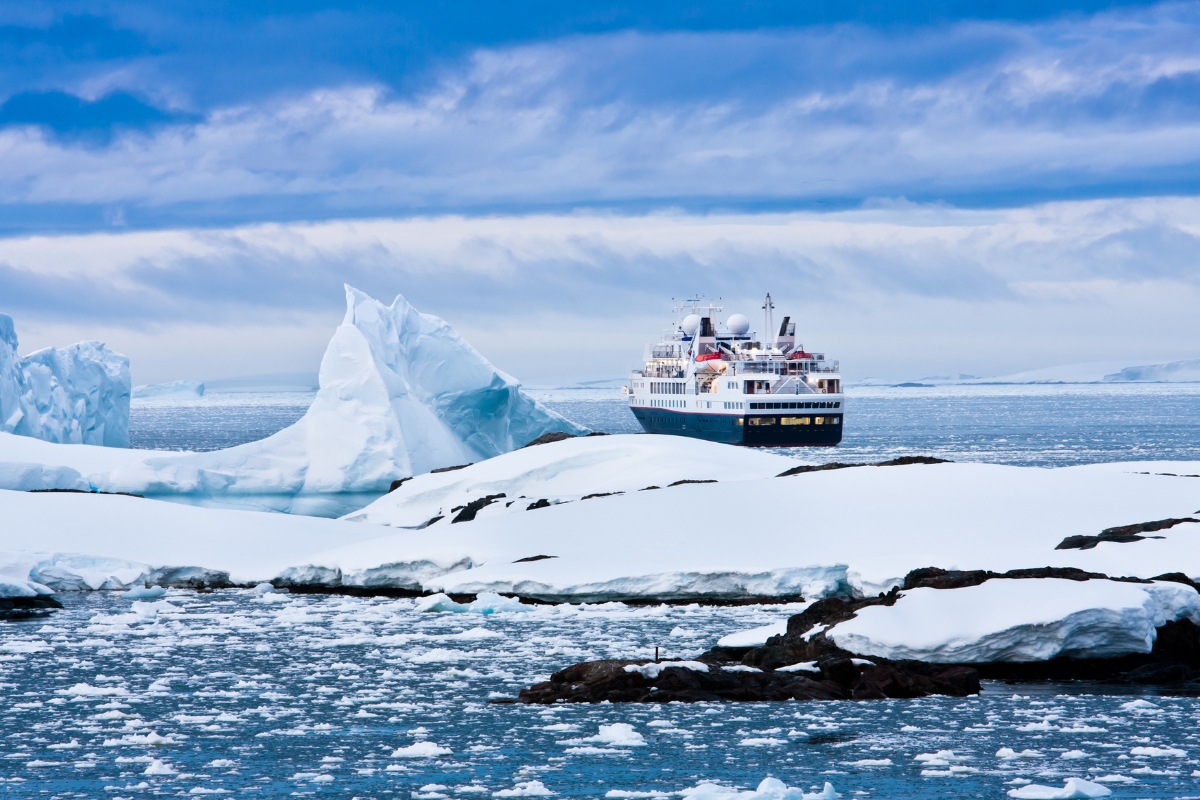 Cruise ship in Antarctica